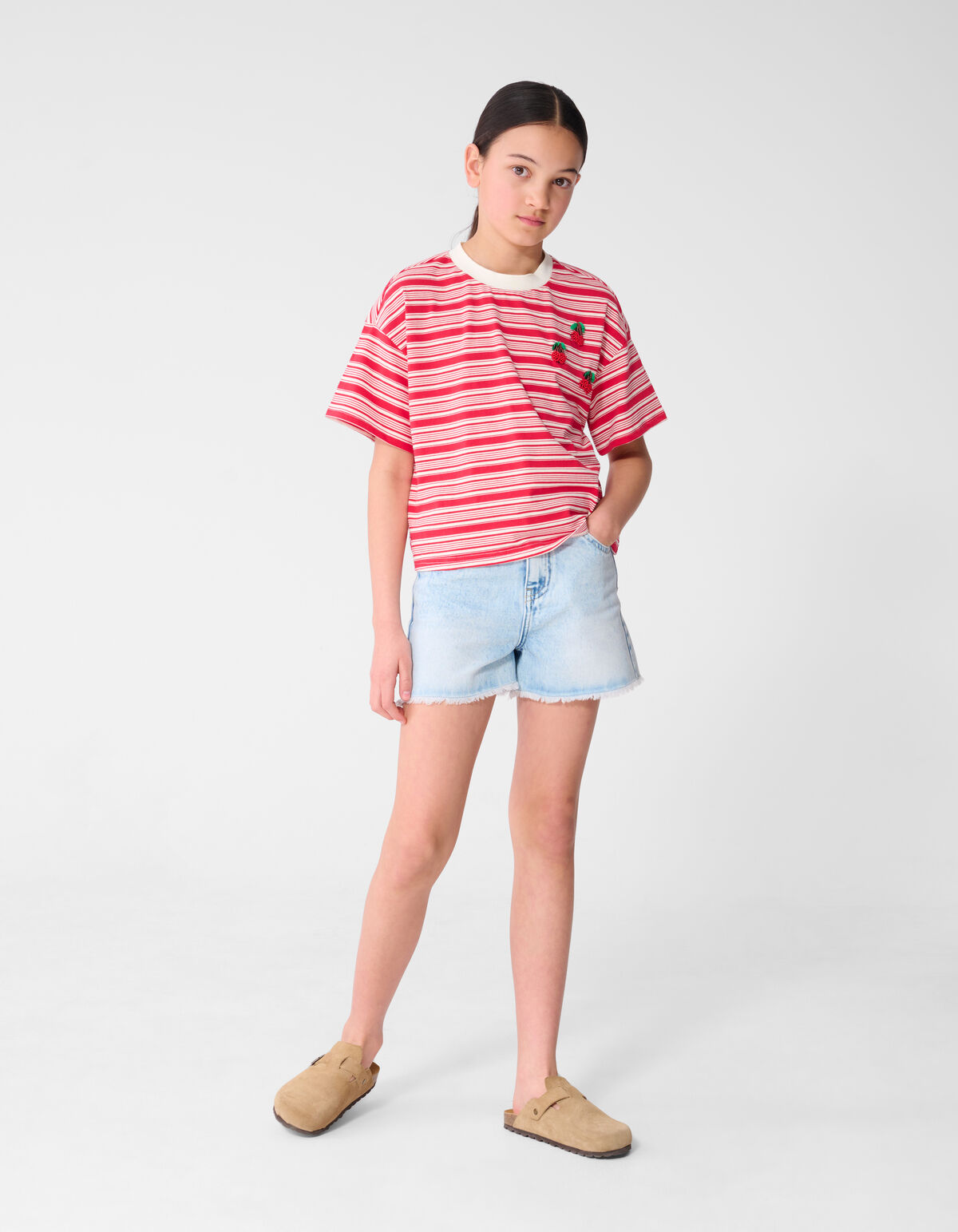 Cropped Cherry T-shirt Rood SHOEBY GIRLS