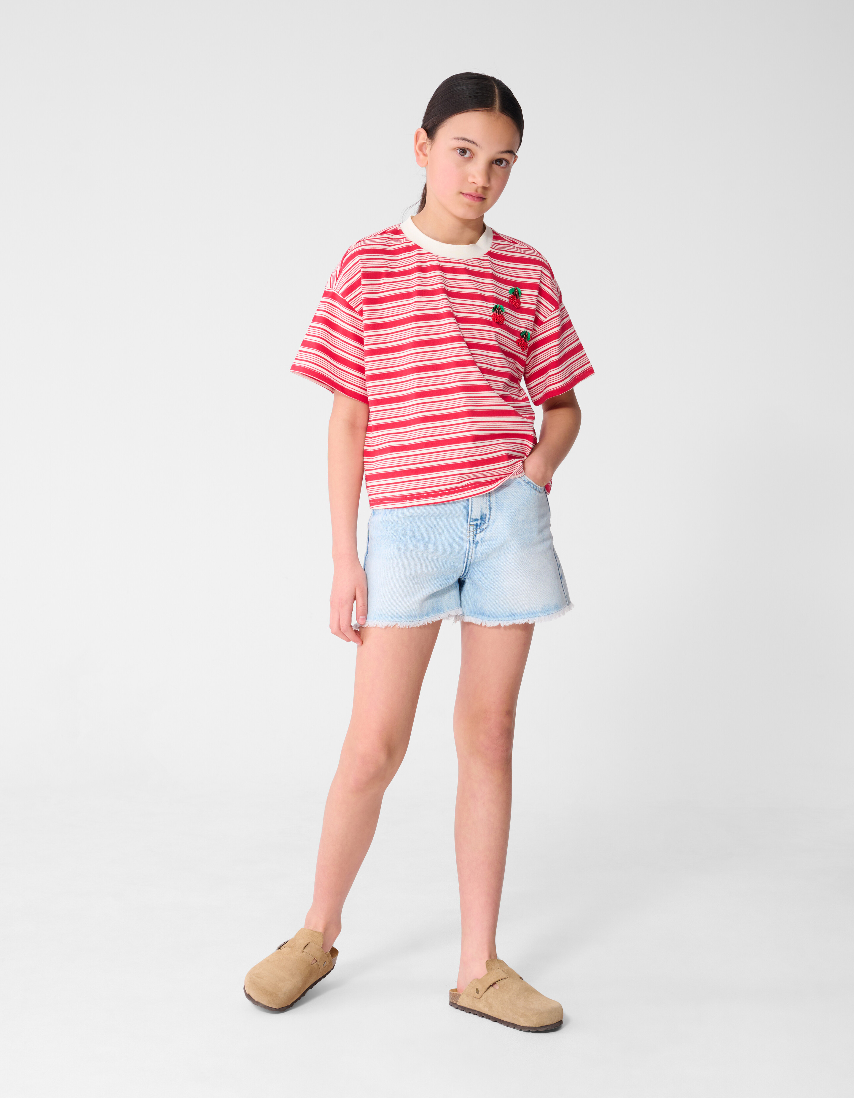 Cropped Cherry T-shirt Rood SHOEBY GIRLS