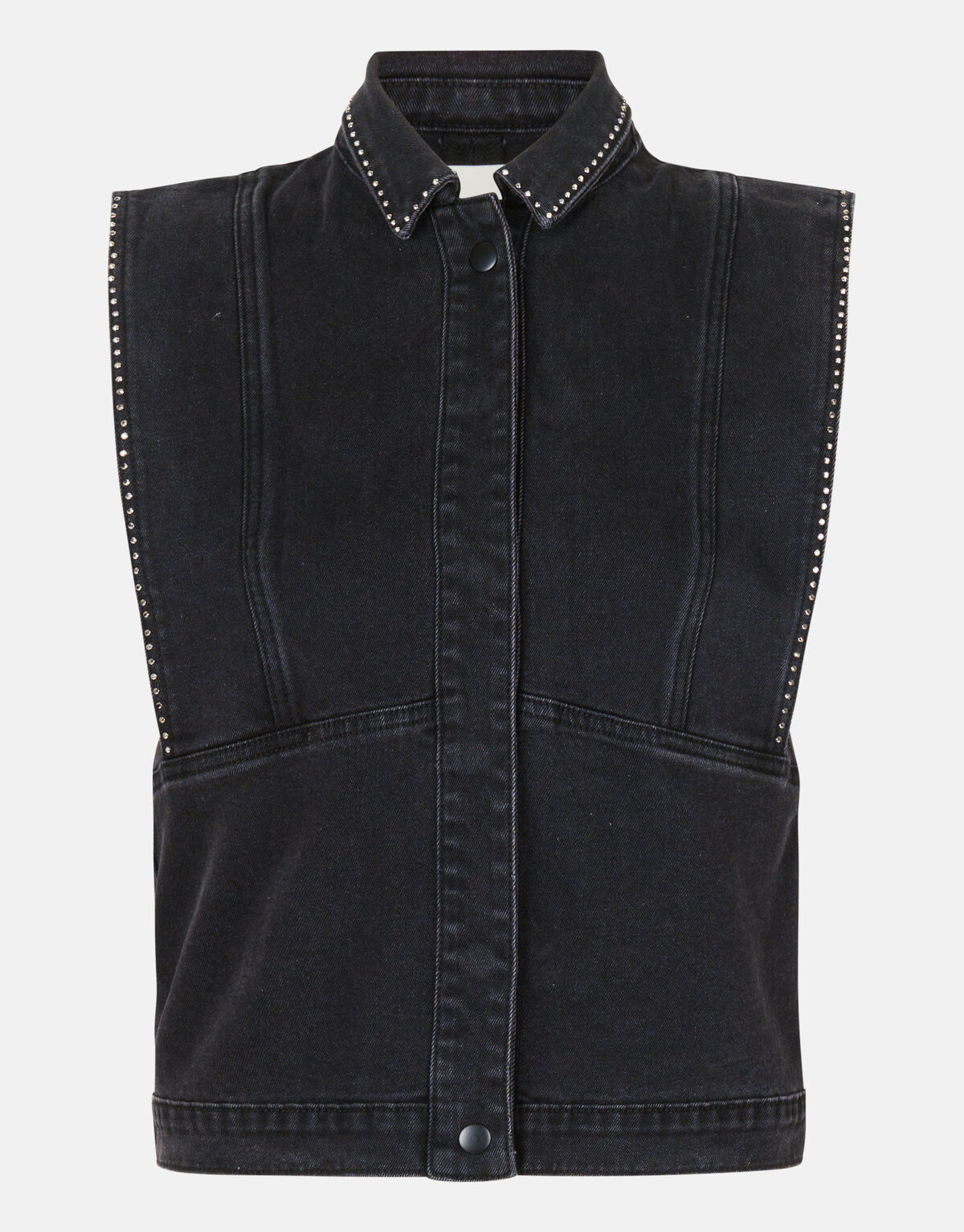 Strass Denim Gilet Zwart SHOEBY GIRLS