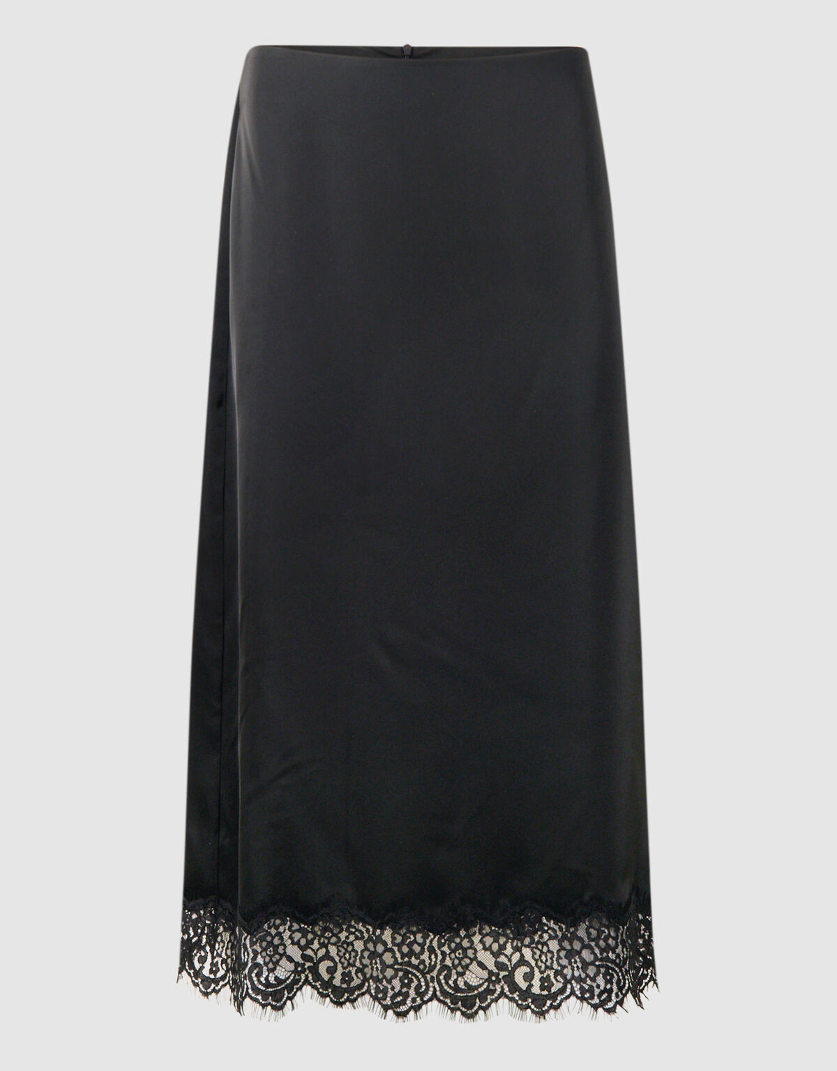 Kanten Satijnen Maxi Rok Zwart SHOEBY WOMEN