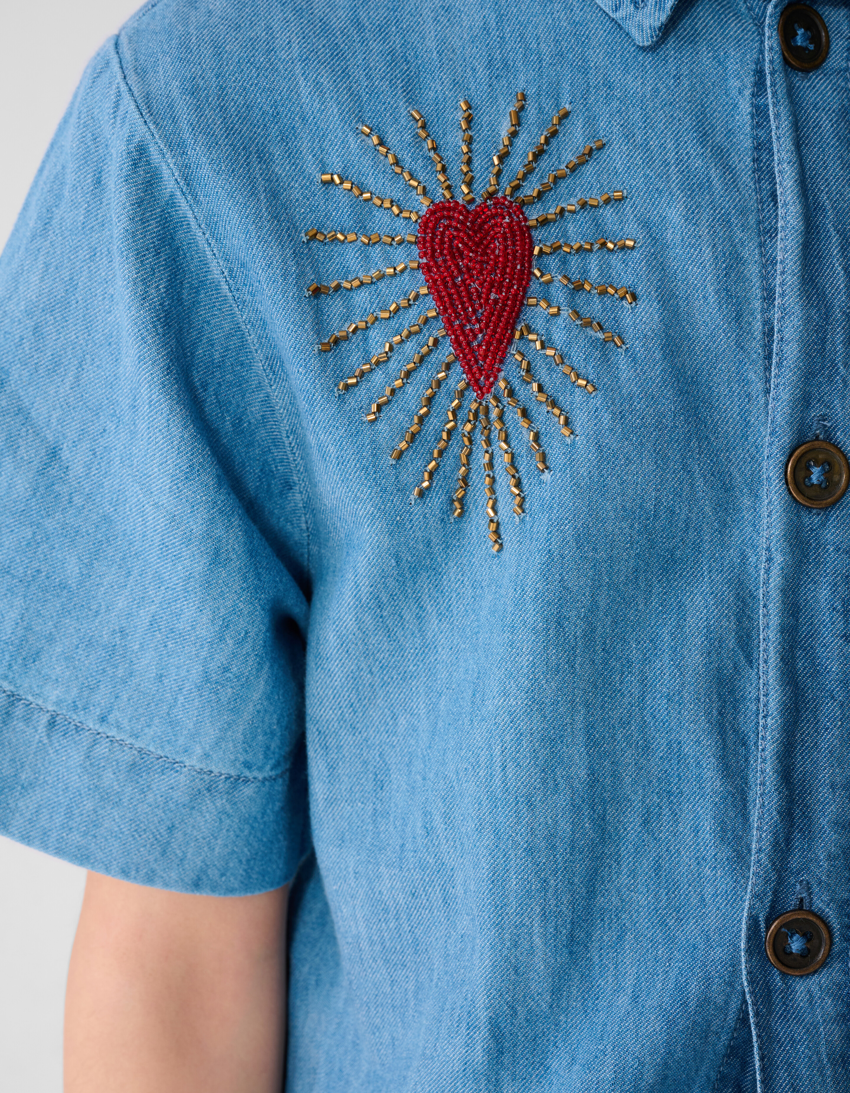 Heart Denim Jumpshort Lichtblauw SHOEBY GIRLS