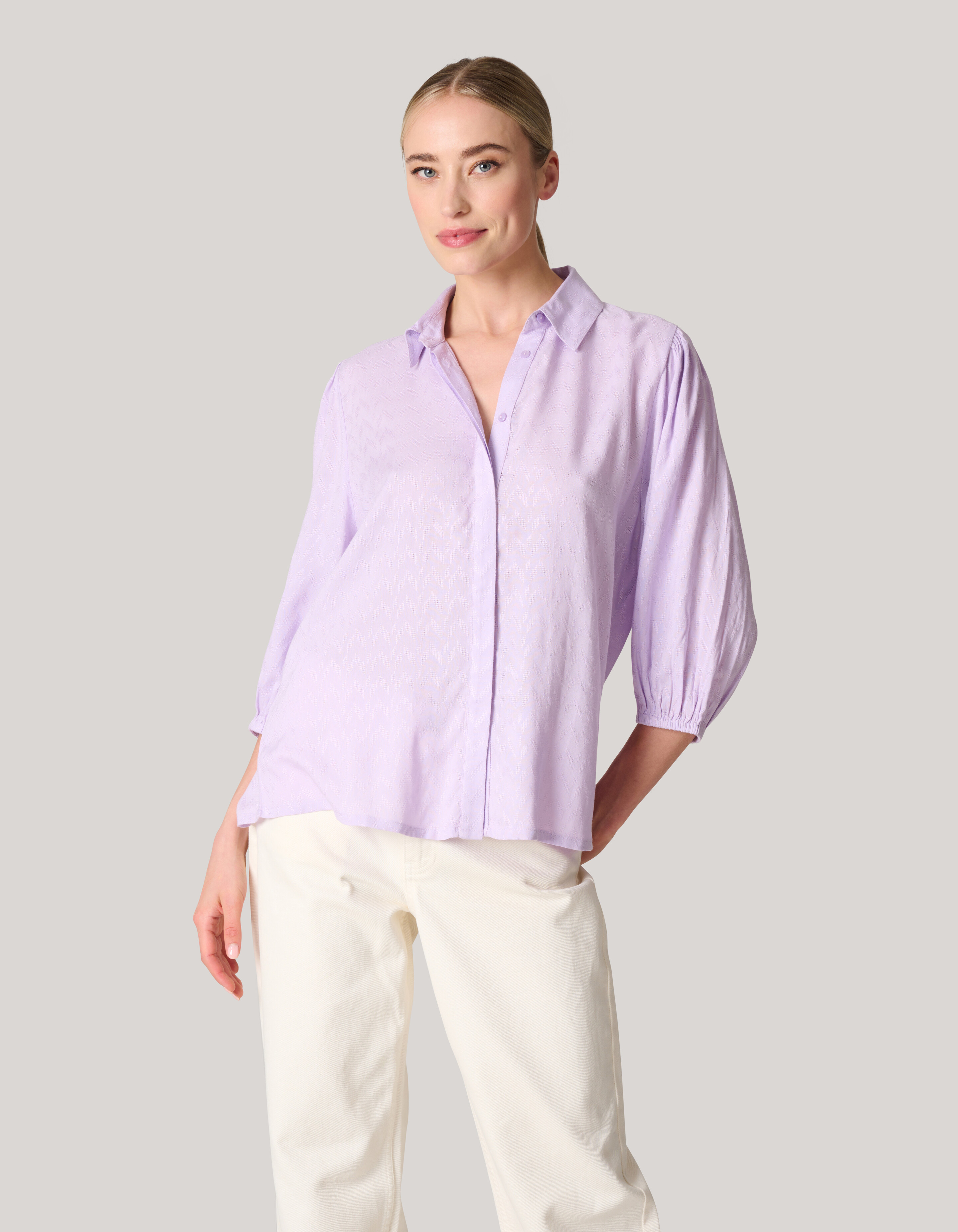 Jacquard Blouse Lichtpaars SHOEBY WOMEN
