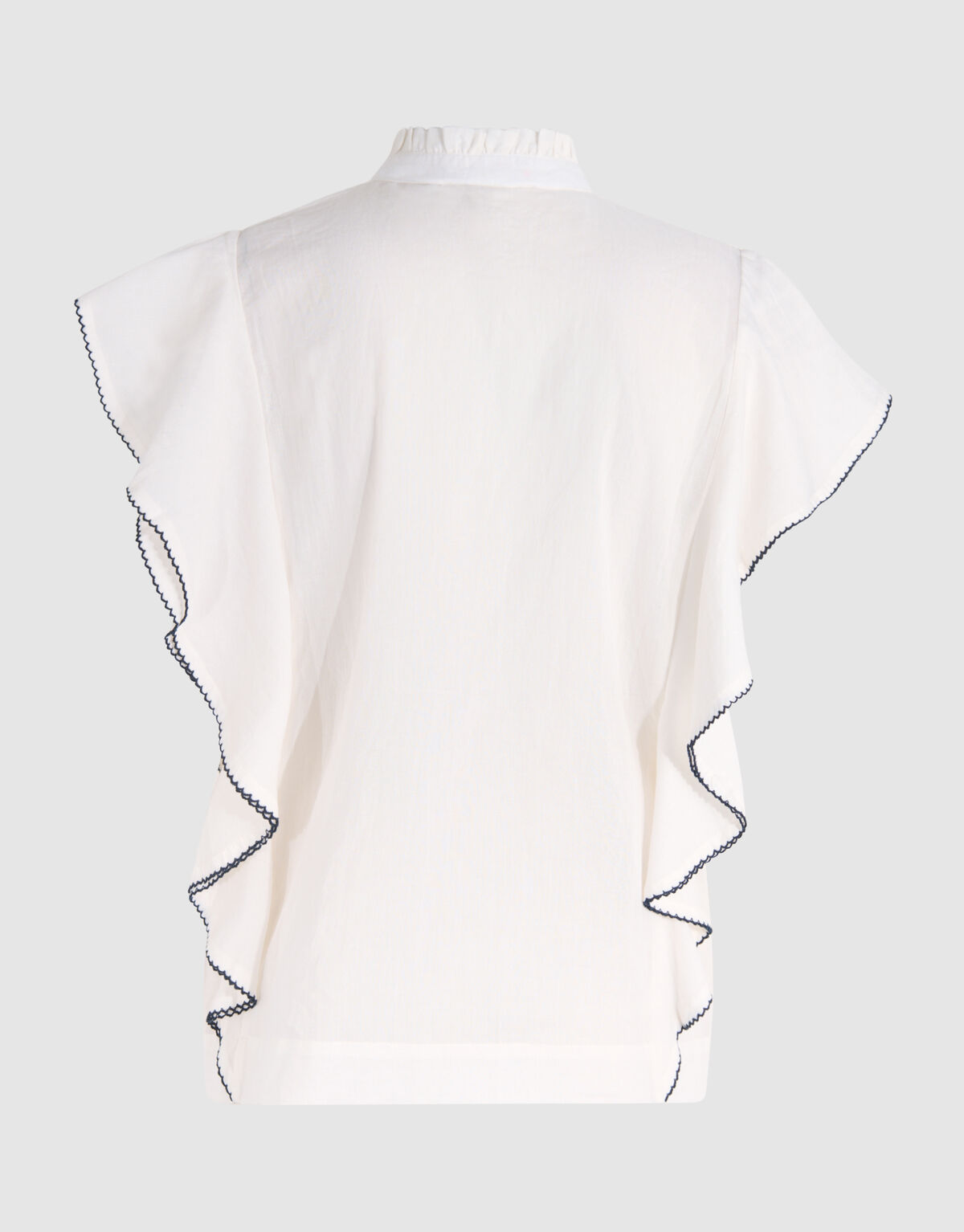 Pintuck Ruffle Top Gebroken Wit SHOEBY WOMEN