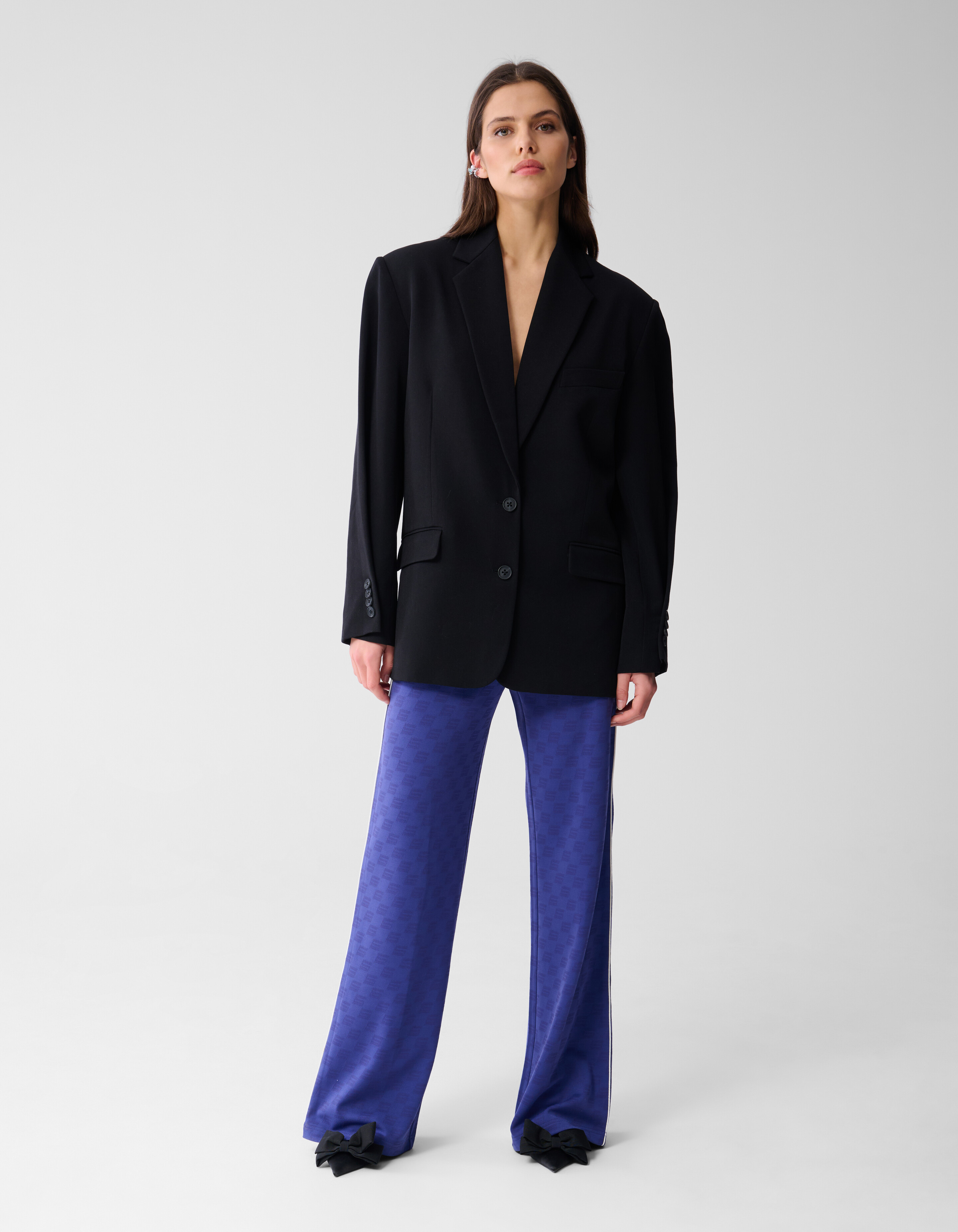 Jacquard Sporty Broek Paars By Monica SHOEBY WOMEN