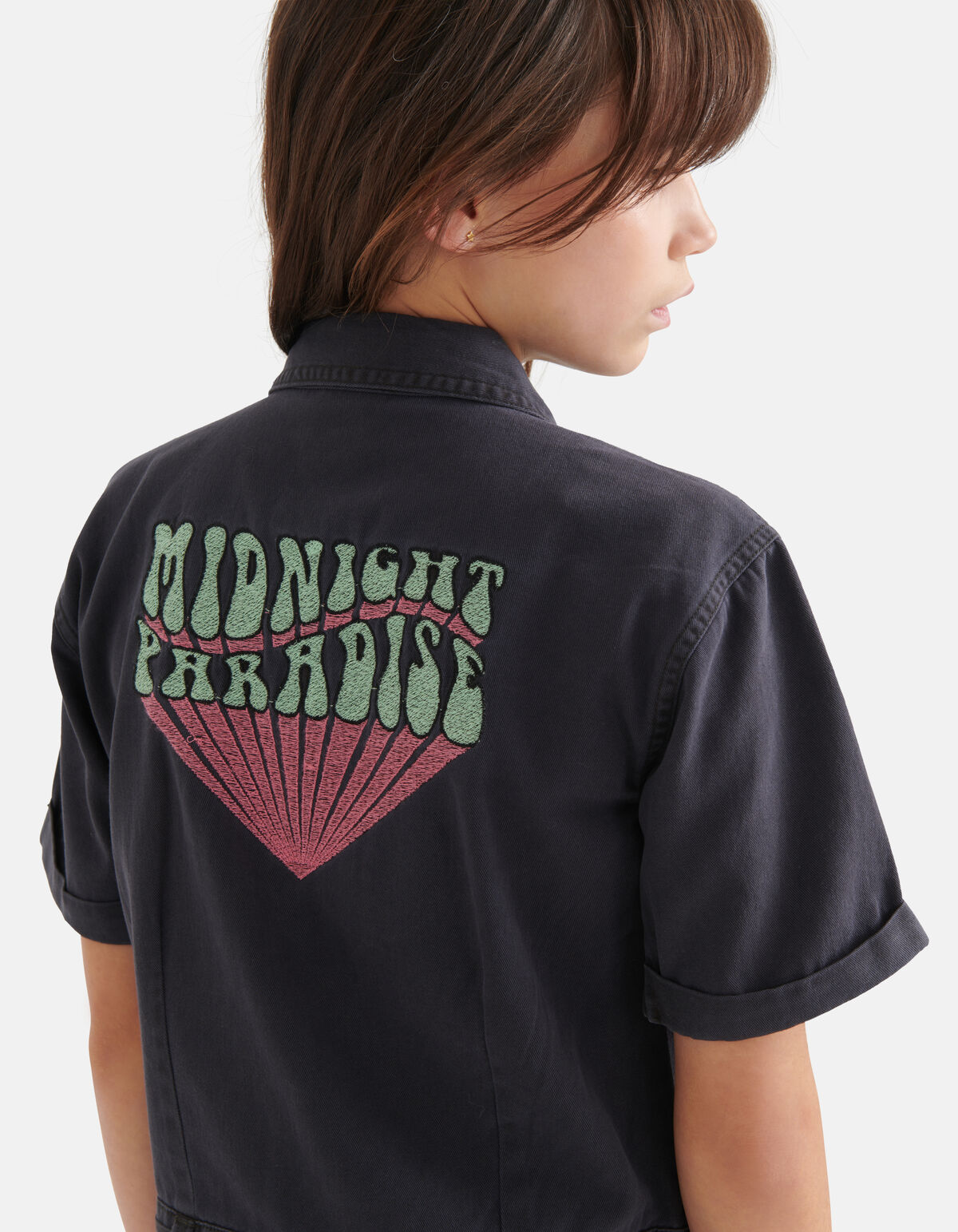 Twill Jumpsuit Donkergrijs SHOEBY GIRLS