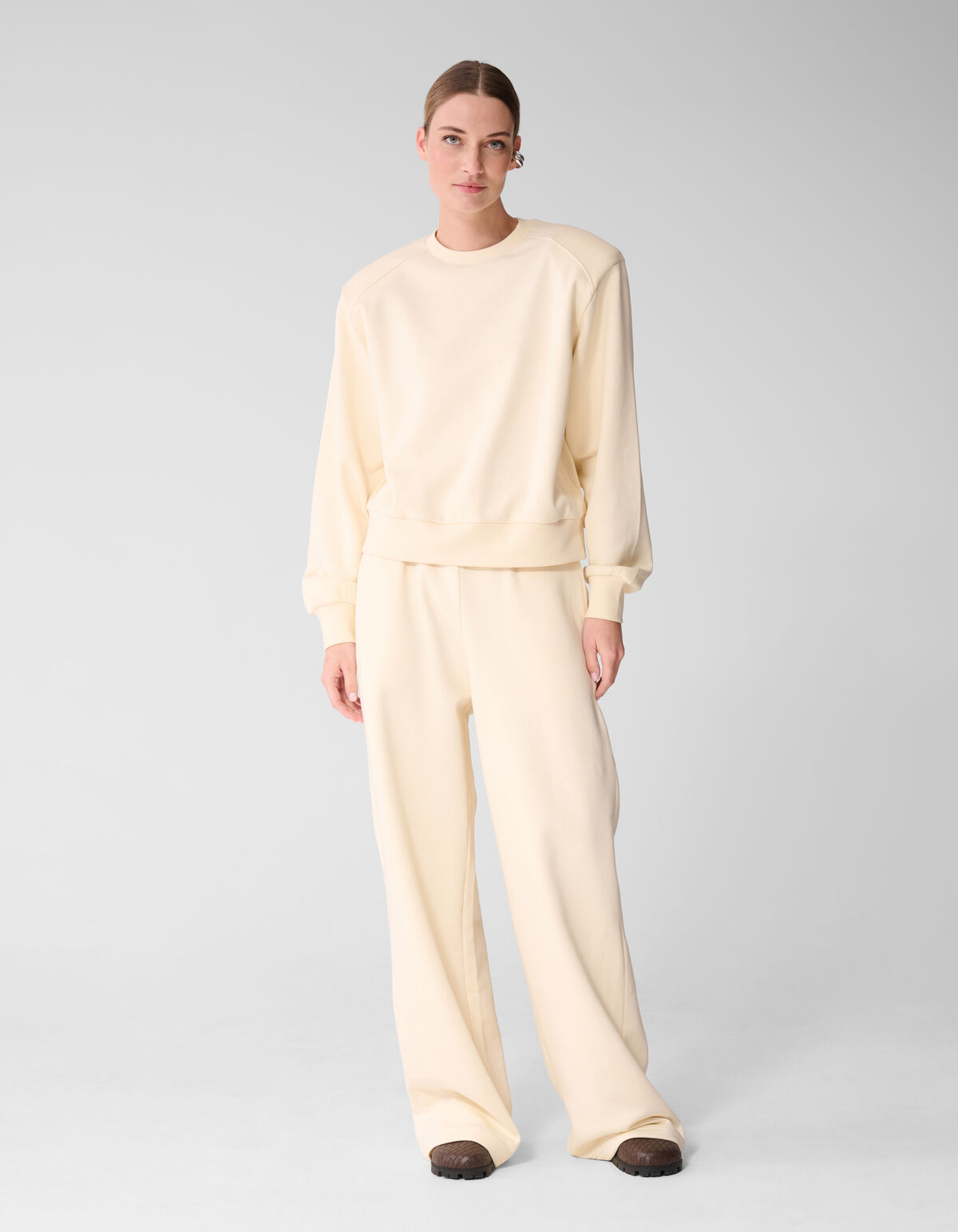 Big Shoulder Sweater Gebroken Wit SHOEBY WOMEN