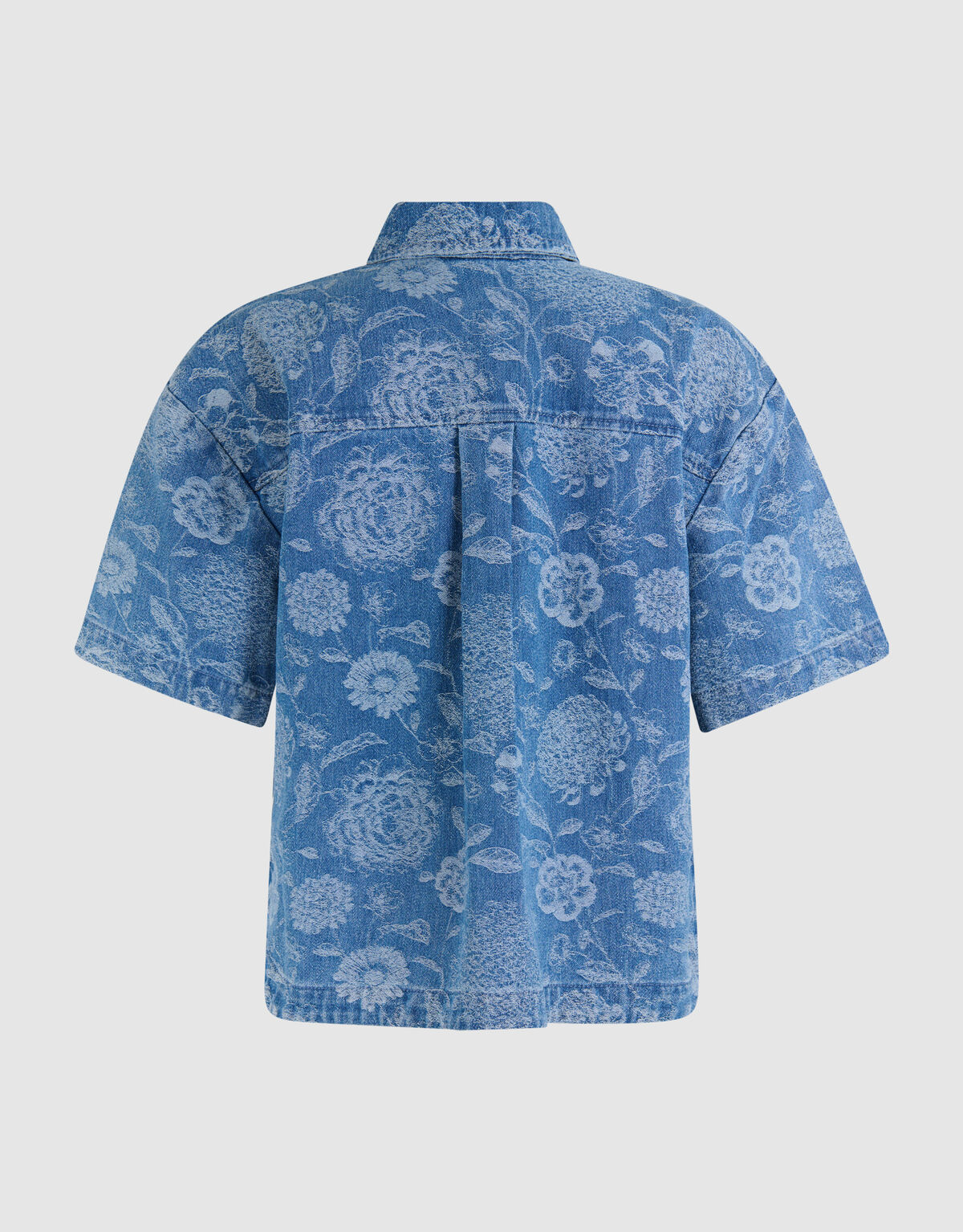 Oversized Flower Denim Blouse Blauw SHOEBY WOMEN