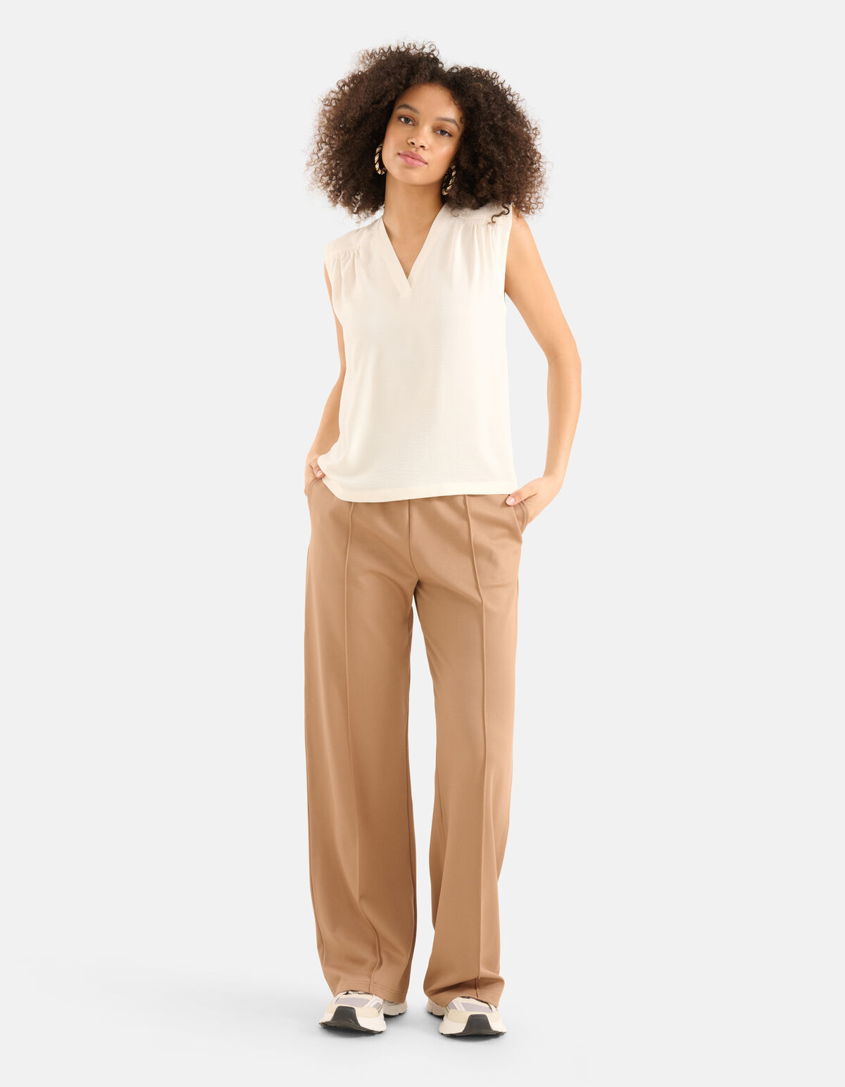 V-hals Top Gebroken Wit SHOEBY WOMEN