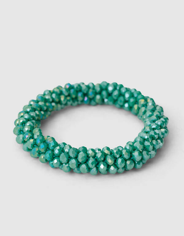 Beaded Haarelastiek Groen SHOEBY ACCESSOIRES