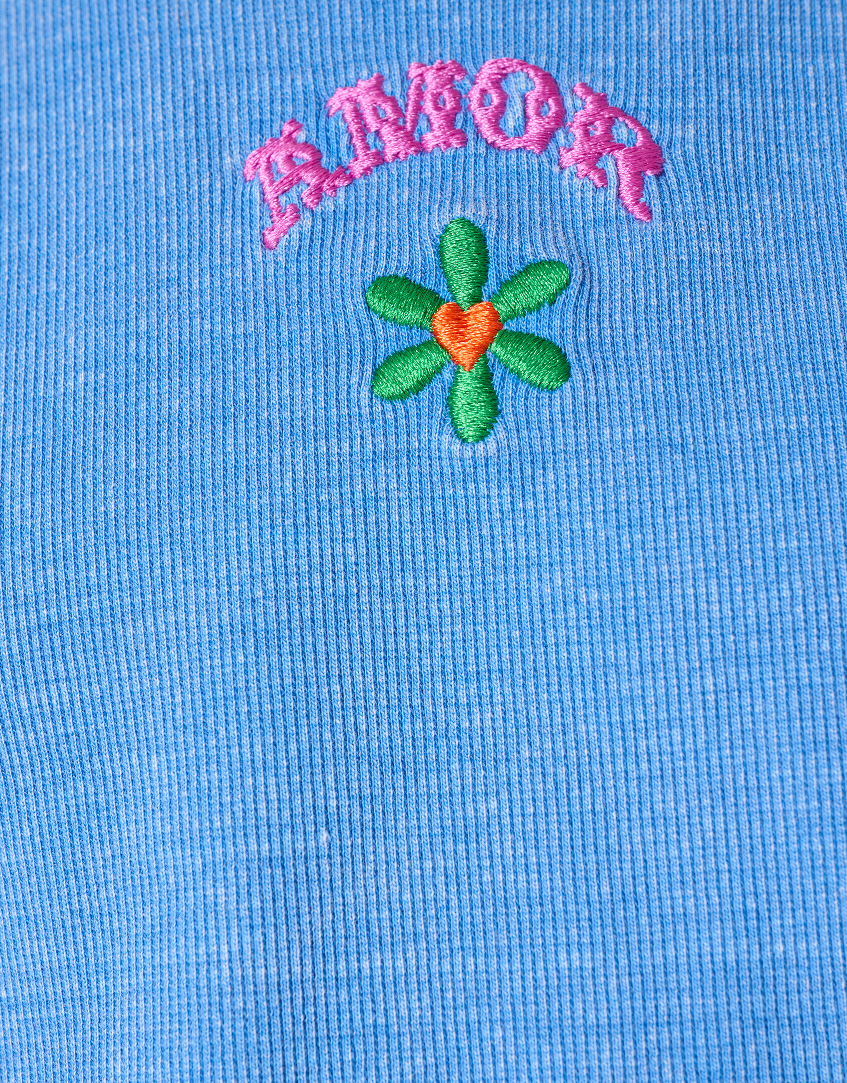 Embroidery Crop Top Blauw SHOEBY GIRLS