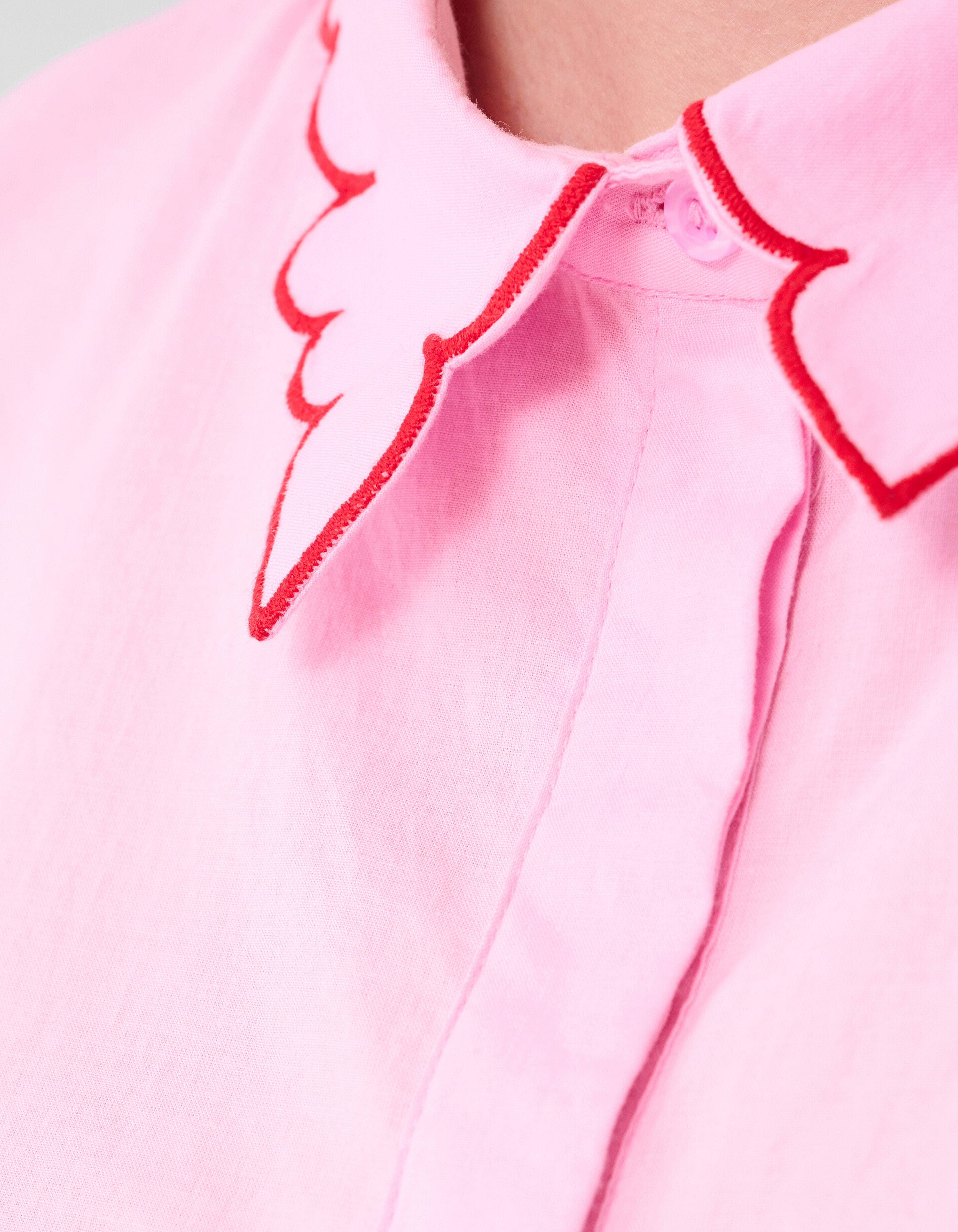 Embroidery Ruffle Top Roze SHOEBY WOMEN