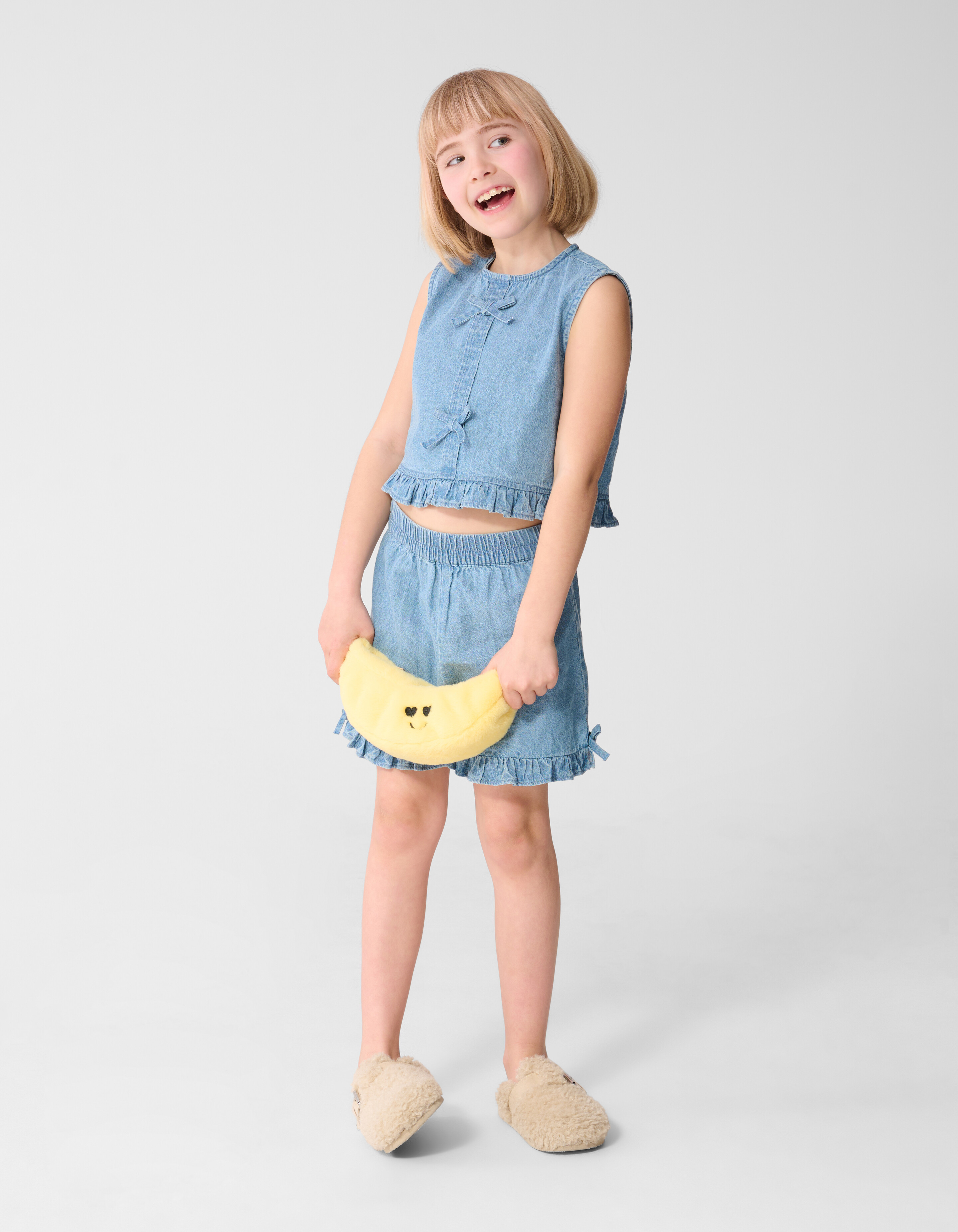 Ruffle Denim Short Blauw SHOEBY GIRLS