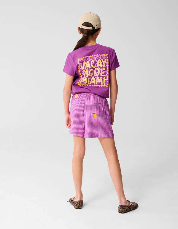 Vacay Artwork T-shirt Paars SHOEBY GIRLS
