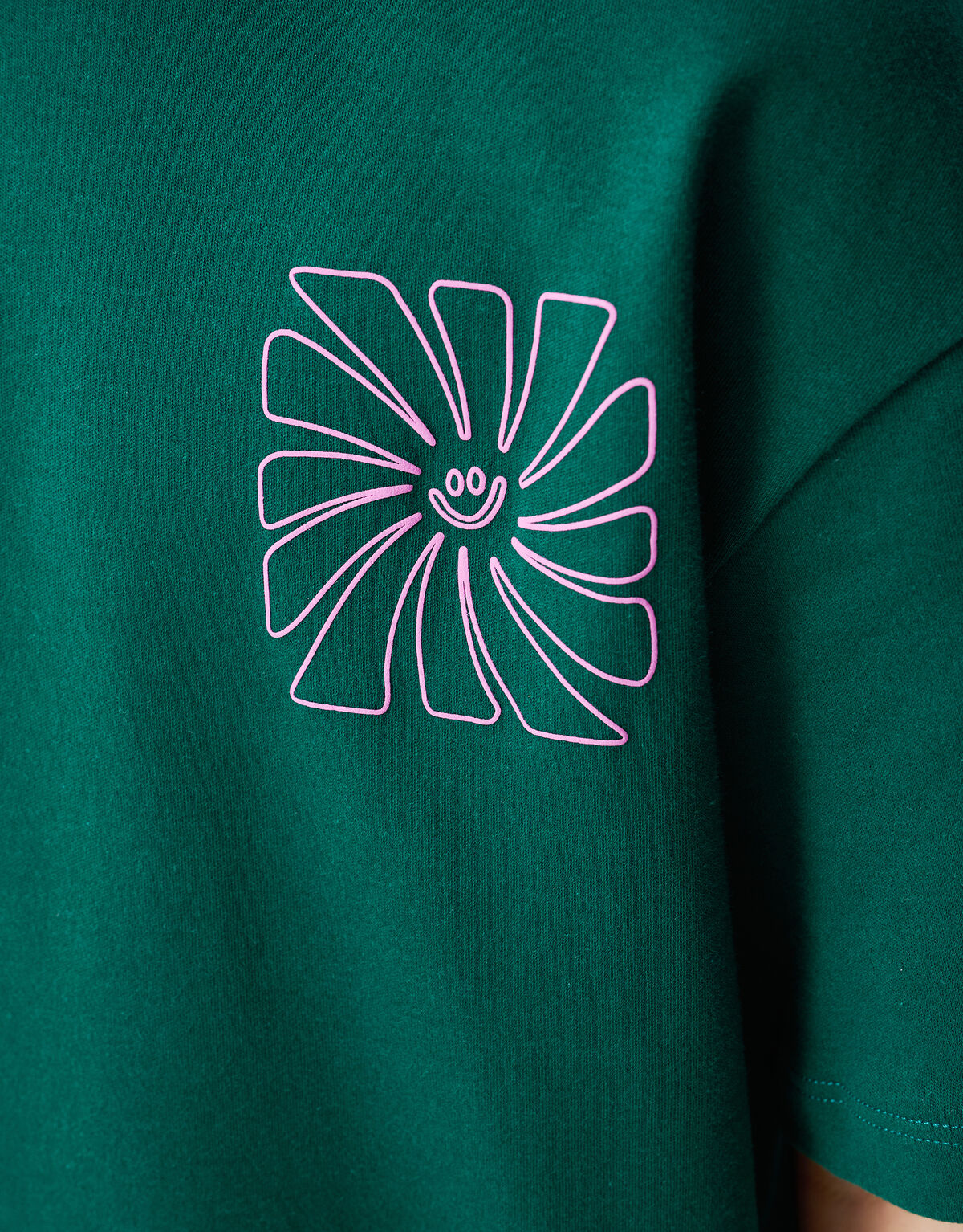 Happy Artwork T-shirt Donkergroen SHOEBY BOYS