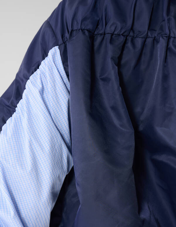 Check Satin Bomber Blauw SHOEBY WOMEN