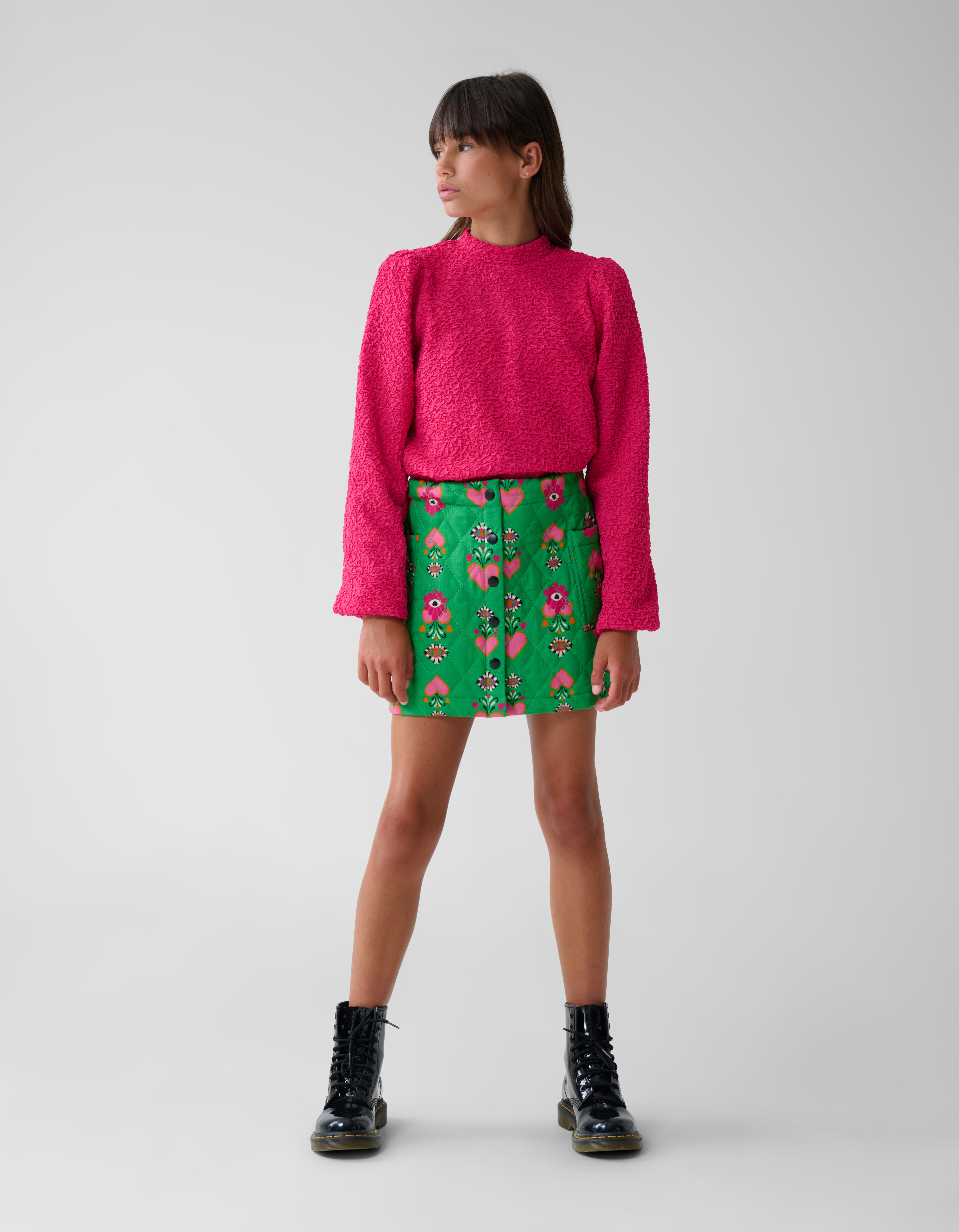 Quilted Mini Rok Groen SHOEBY GIRLS
