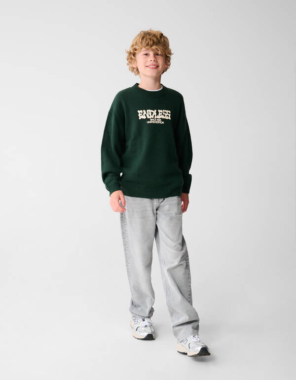 Baggy Fit Jeans Lichtgrijs SHOEBY BOYS