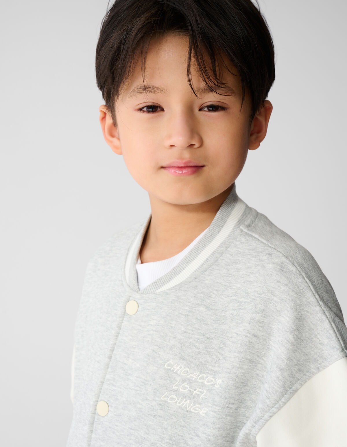 Varsity Bomber Sweat Jack Lichtgrijs SHOEBY BOYS