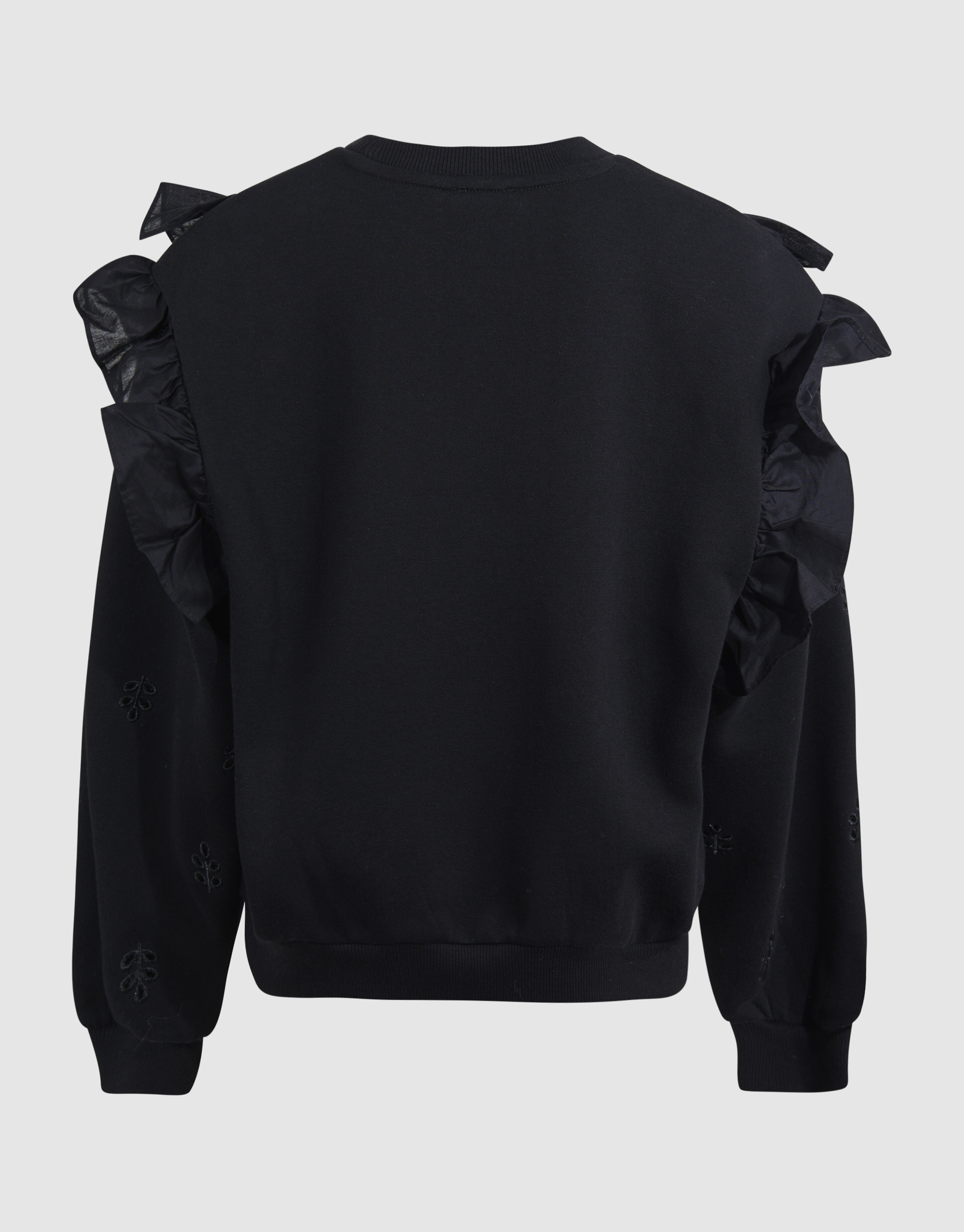 Ruffle Embroidery Sweater Zwart SHOEBY GIRLS
