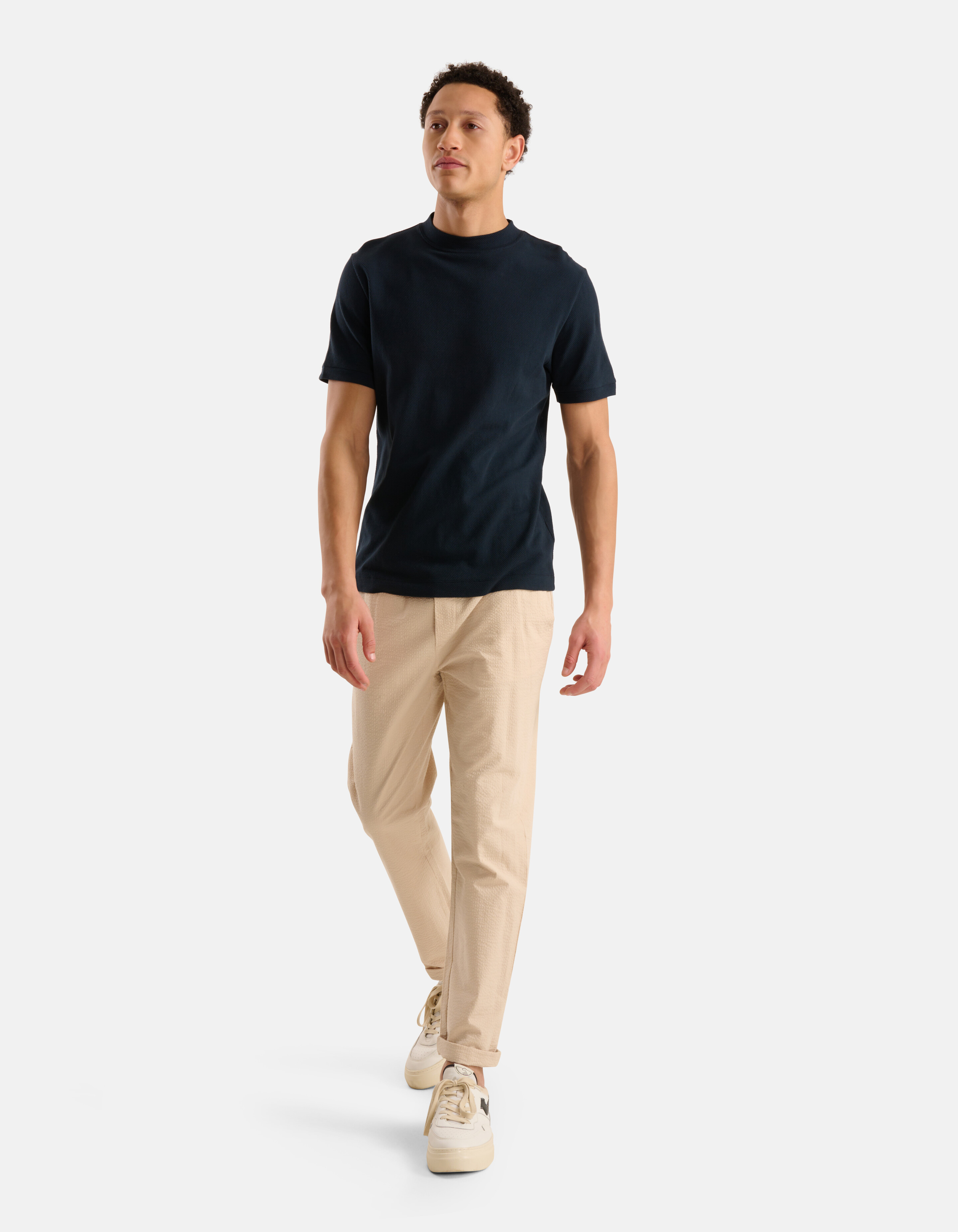 Structuur T-shirt Donkerblauw SHOEBY MEN