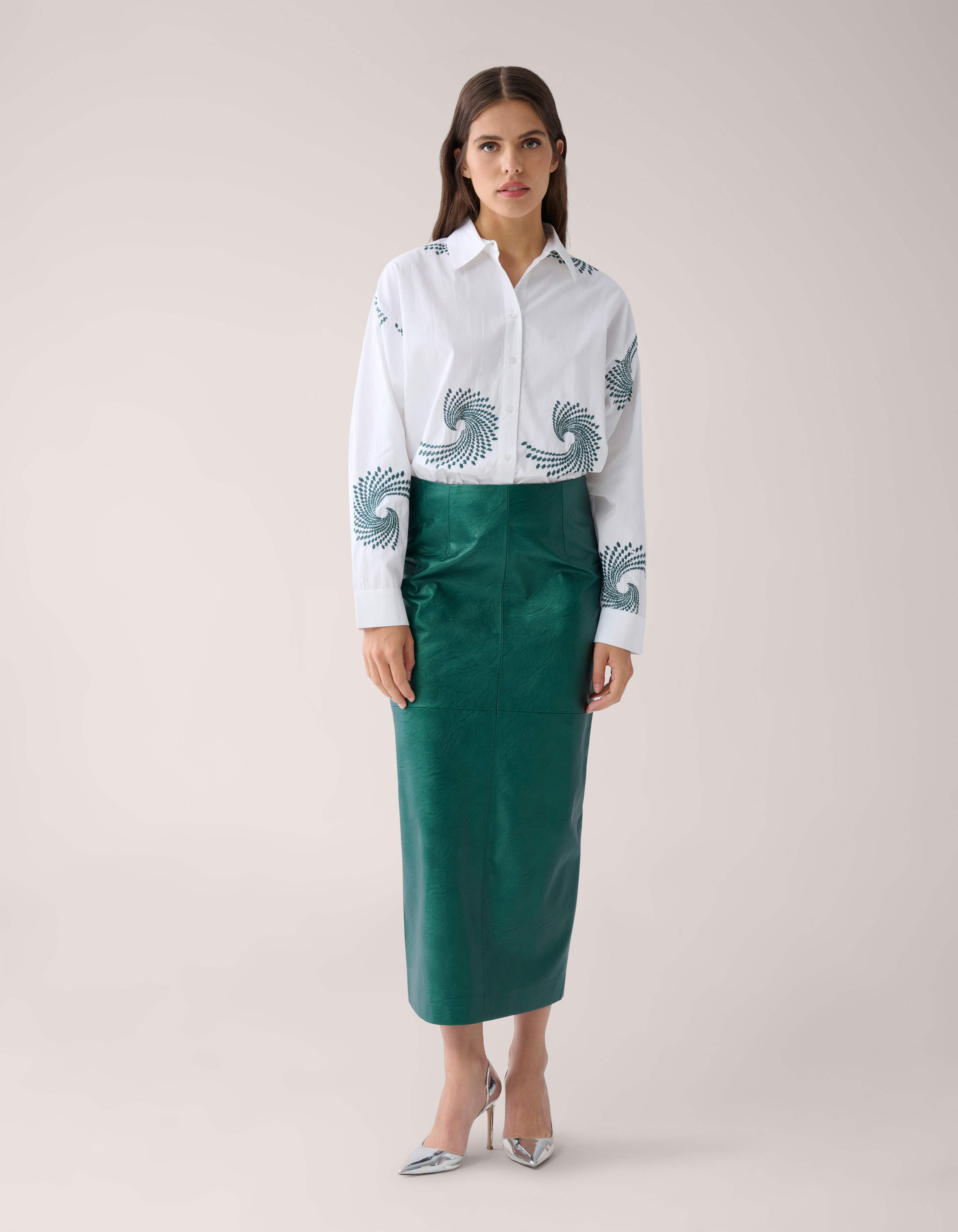 Metallic Maxi Rok Groen By Mieke SHOEBY WOMEN