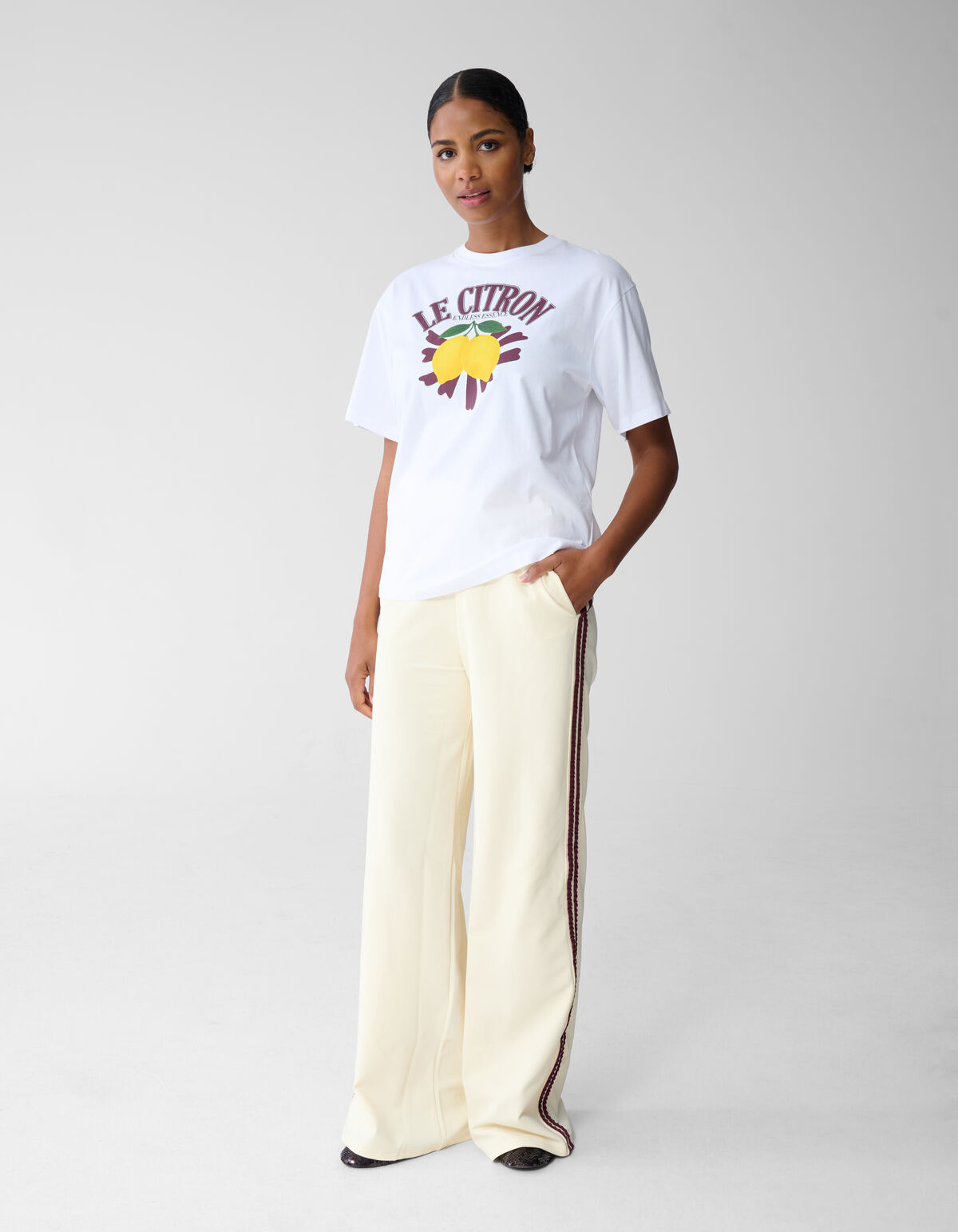 Oversized Le Citron Artwork T-shirt Wit SHOEBY WOMEN