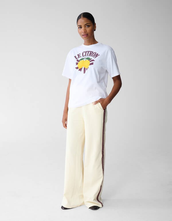Oversized Le Citron Artwork T-shirt Wit SHOEBY WOMEN