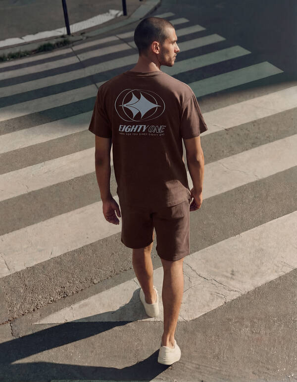 Eighty One Artwork T-shirt Donkerbruin SHOEBY MEN