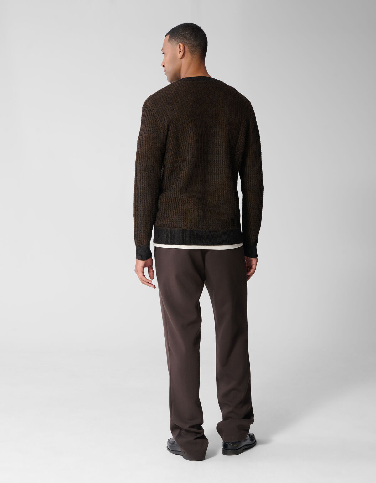 Straight Fit Pintuck Broek Donkerbruin SHOEBY MEN