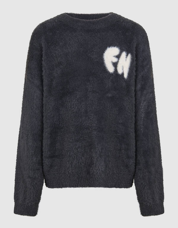 Artwork Knit Sweater Donkergrijs SHOEBY BOYS