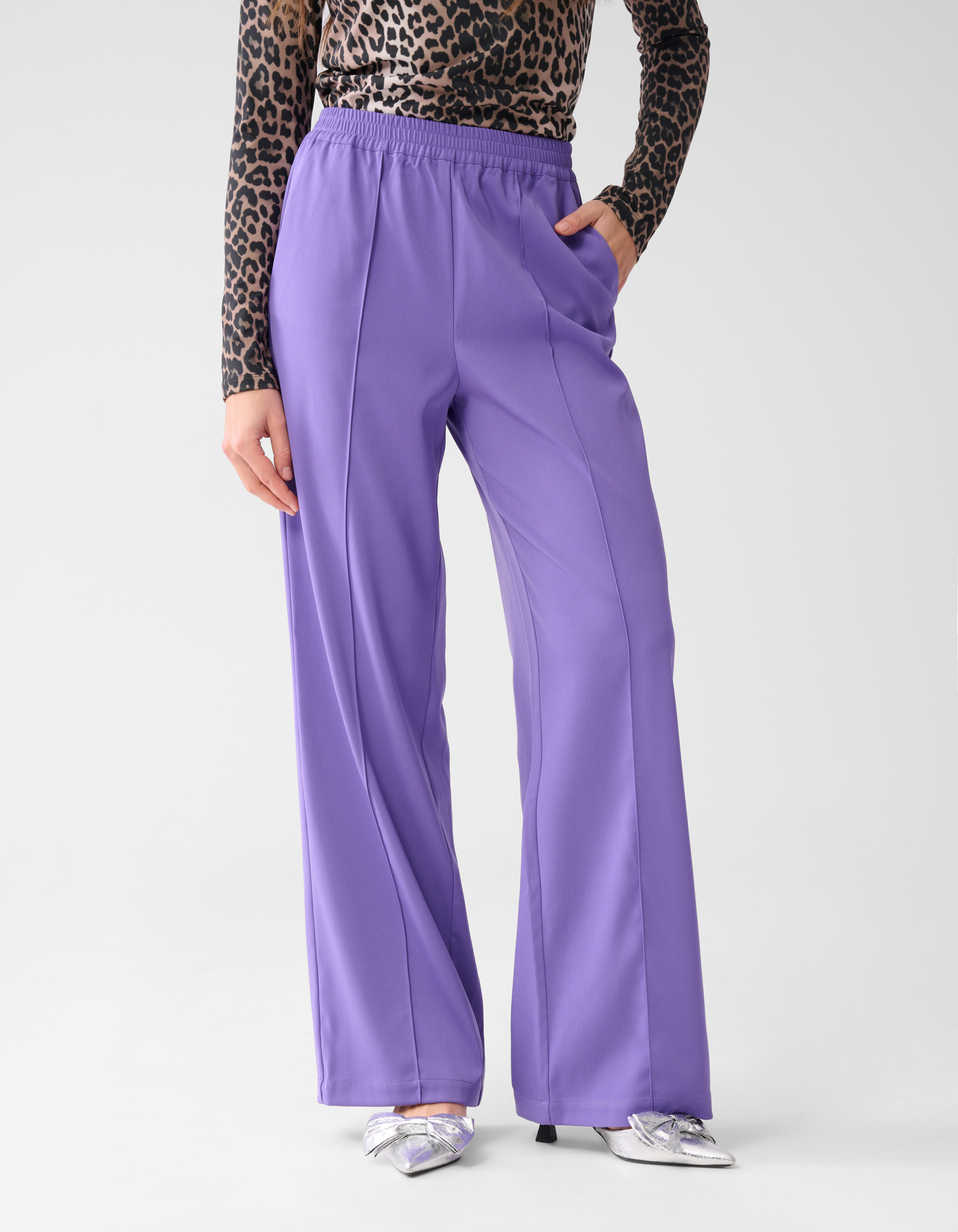 Basis Wide Leg Broek Paars SHOEBY WOMEN