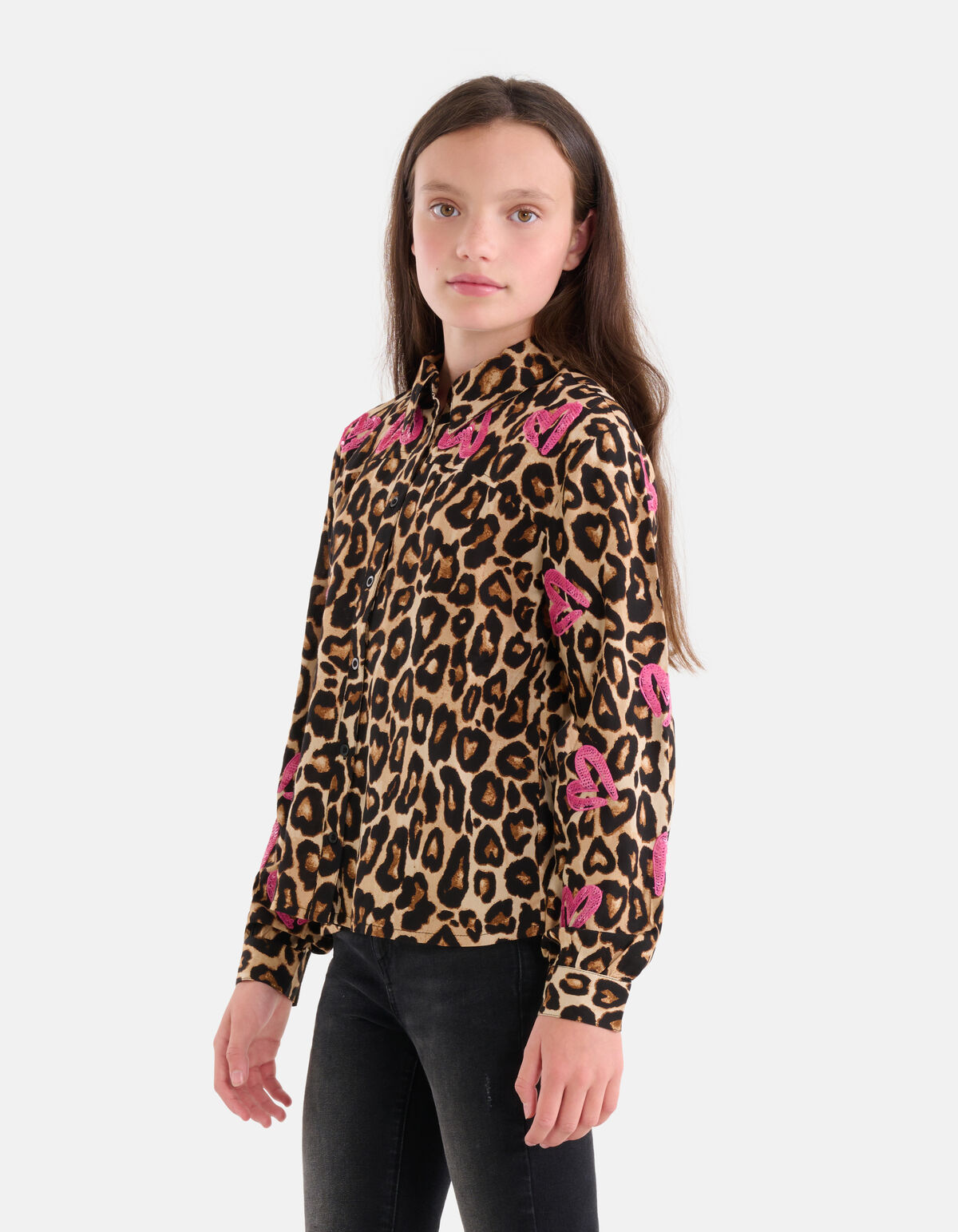 Leopard Print Blouse Bruin SHOEBY GIRLS