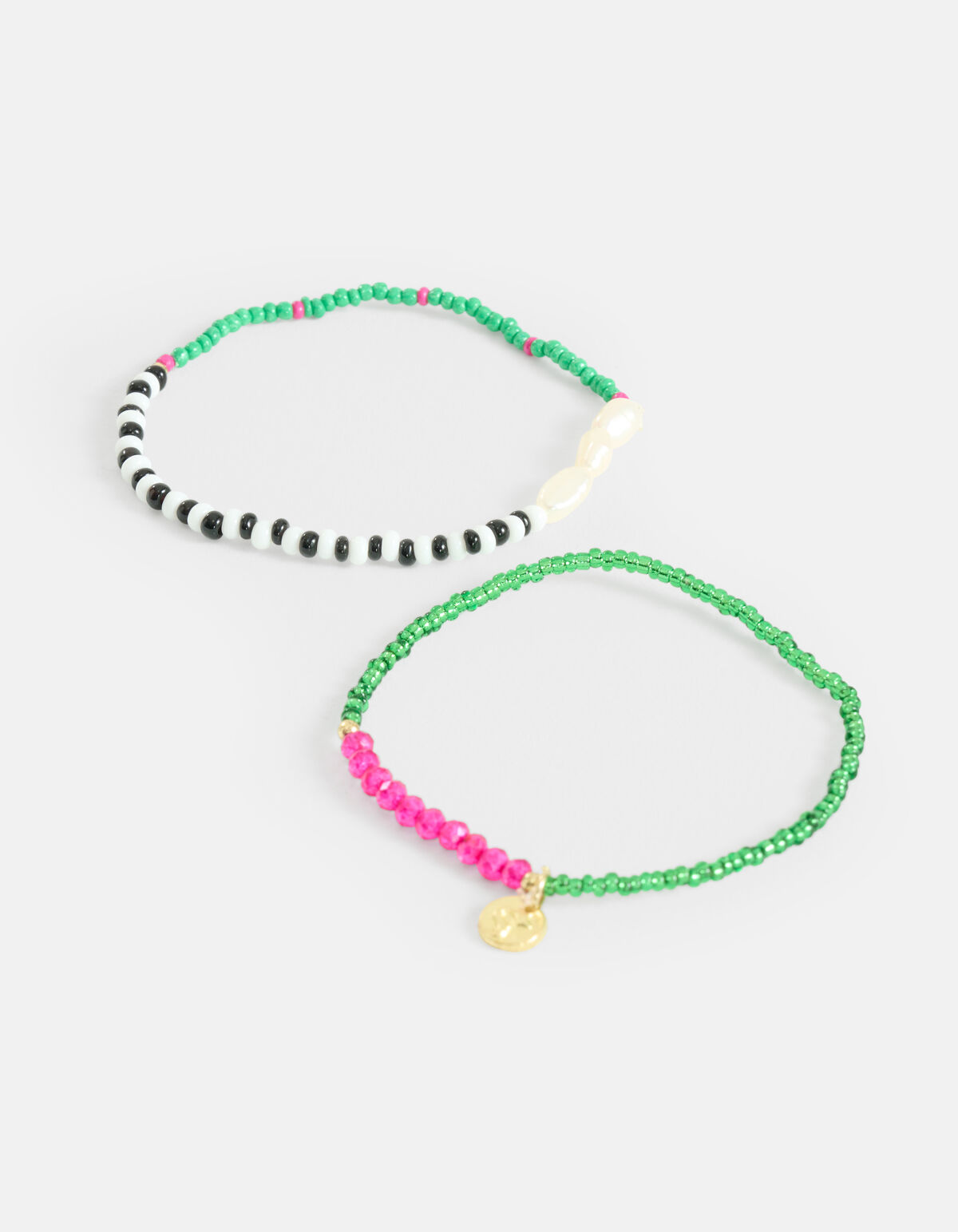Beaded Parel Armbanden Set Groen SHOEBY ACCESSOIRES