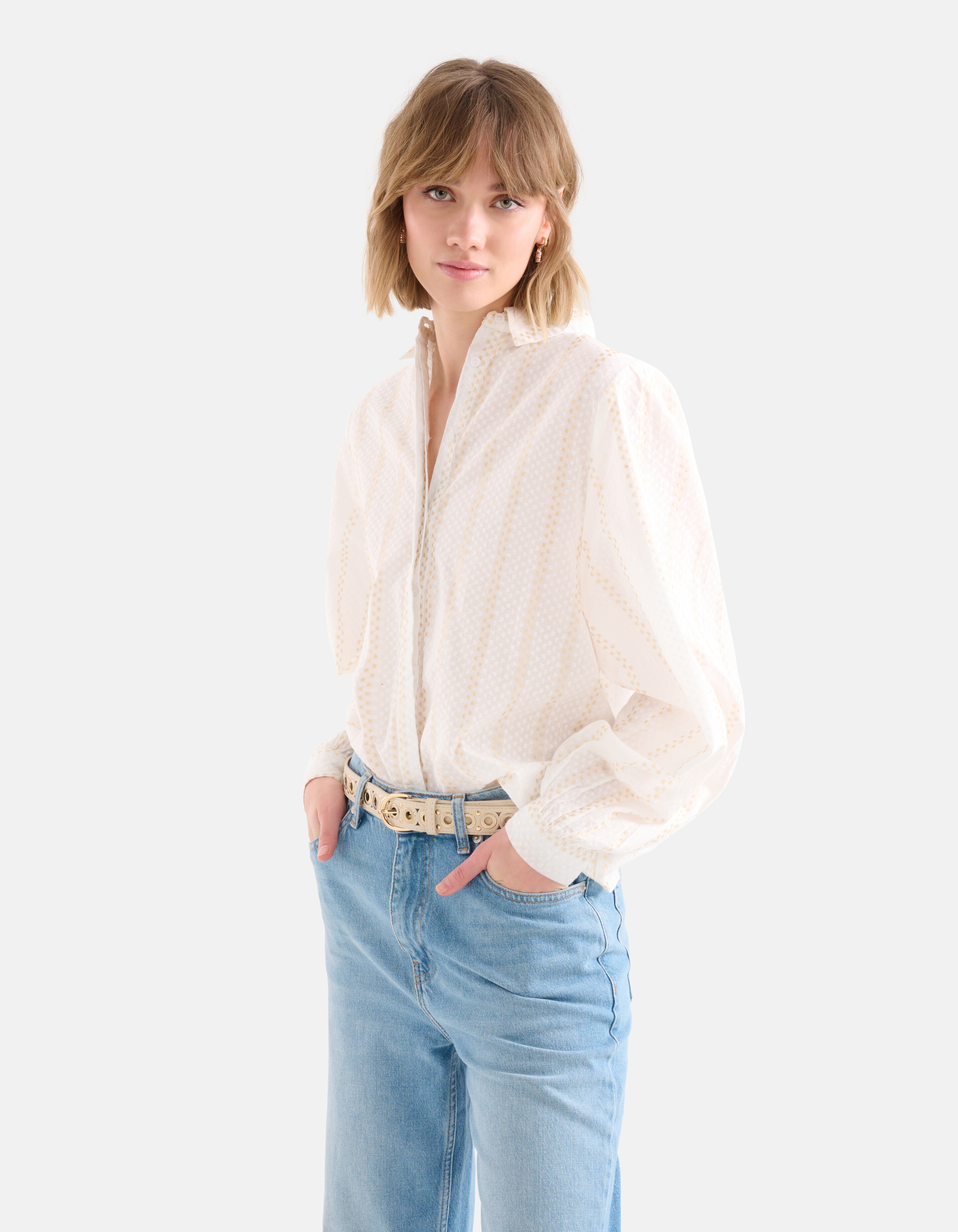 Lurex Blouse Gebroken Wit SHOEBY WOMEN