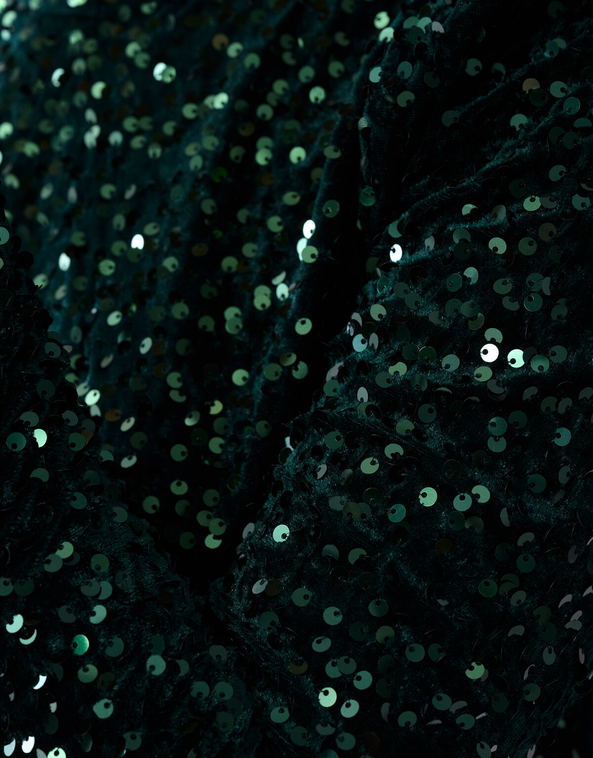 Velvet Pailletten Top Donkergroen SHOEBY WOMEN