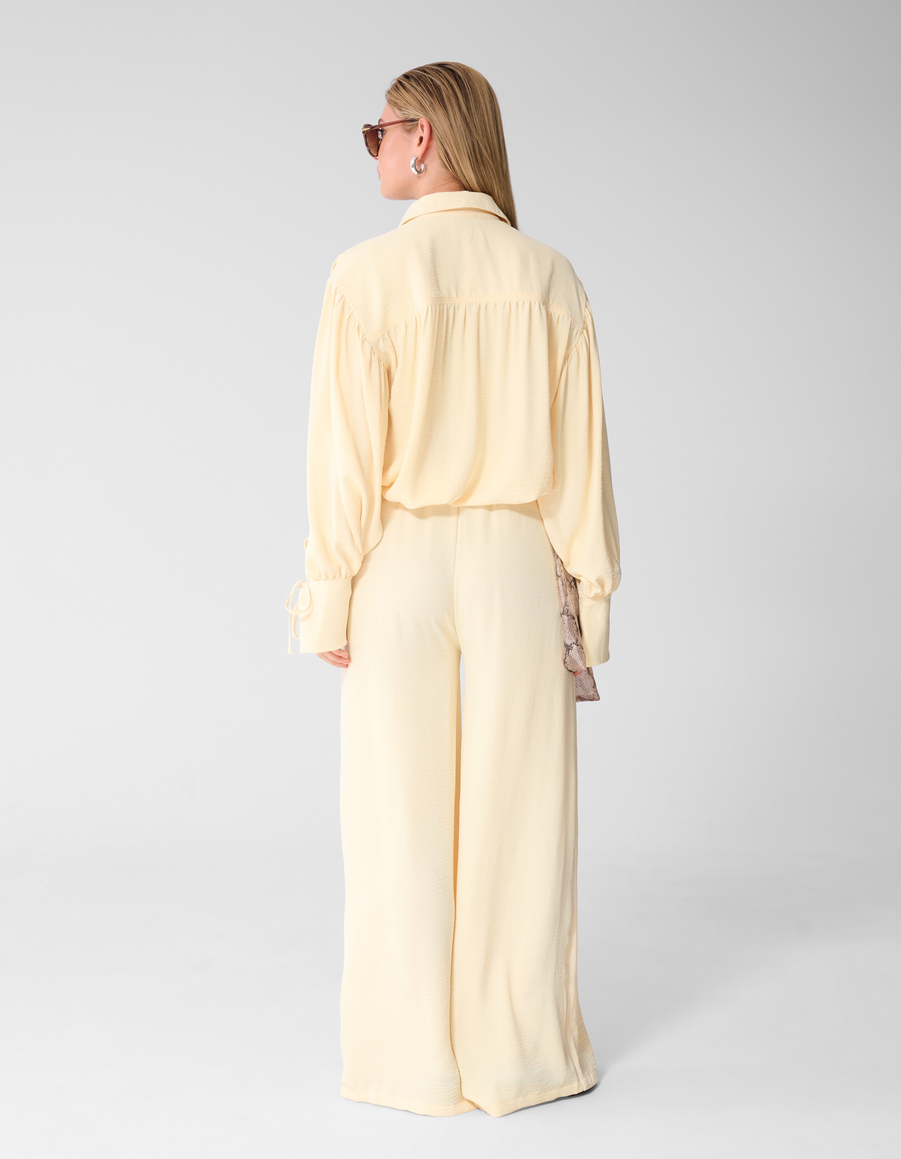 Twist Wide Leg Fit Broek Lichtgeel SHOEBY WOMEN