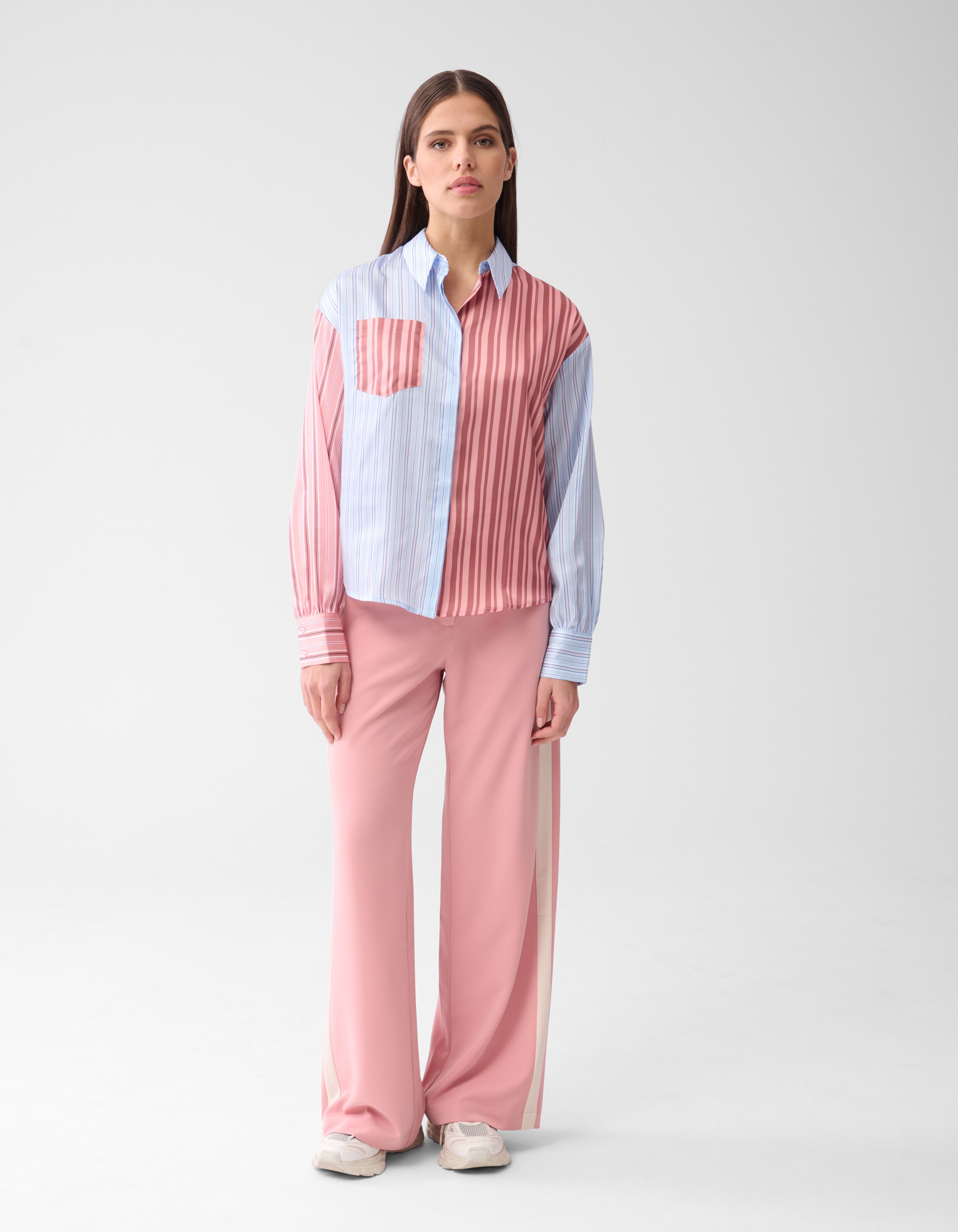 Printed Pinstripe Blouse SHOEBY WOMEN