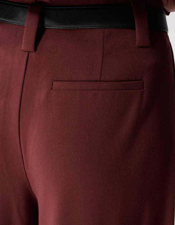 Wide Leg Fit Broek Donkerrood By Mieke SHOEBY WOMEN