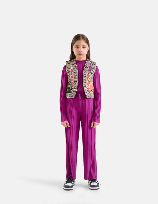Plisse Palazzo Broek Paars SHOEBY GIRLS