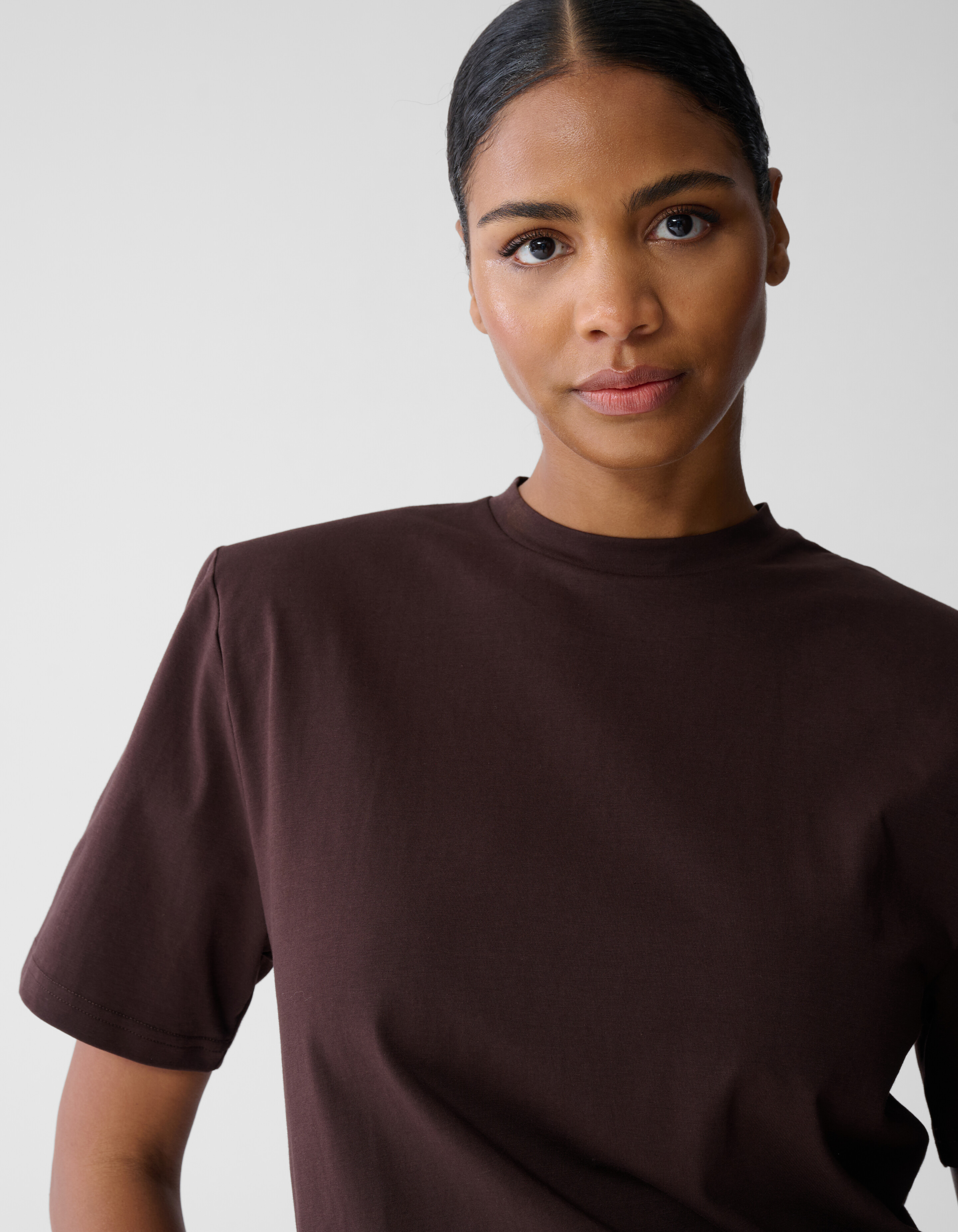 Padded T-shirt Donkerbruin SHOEBY WOMEN