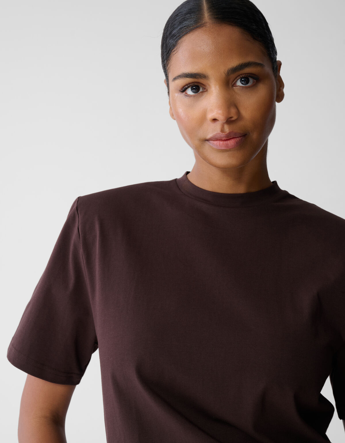 Padded T-shirt Donkerbruin SHOEBY WOMEN