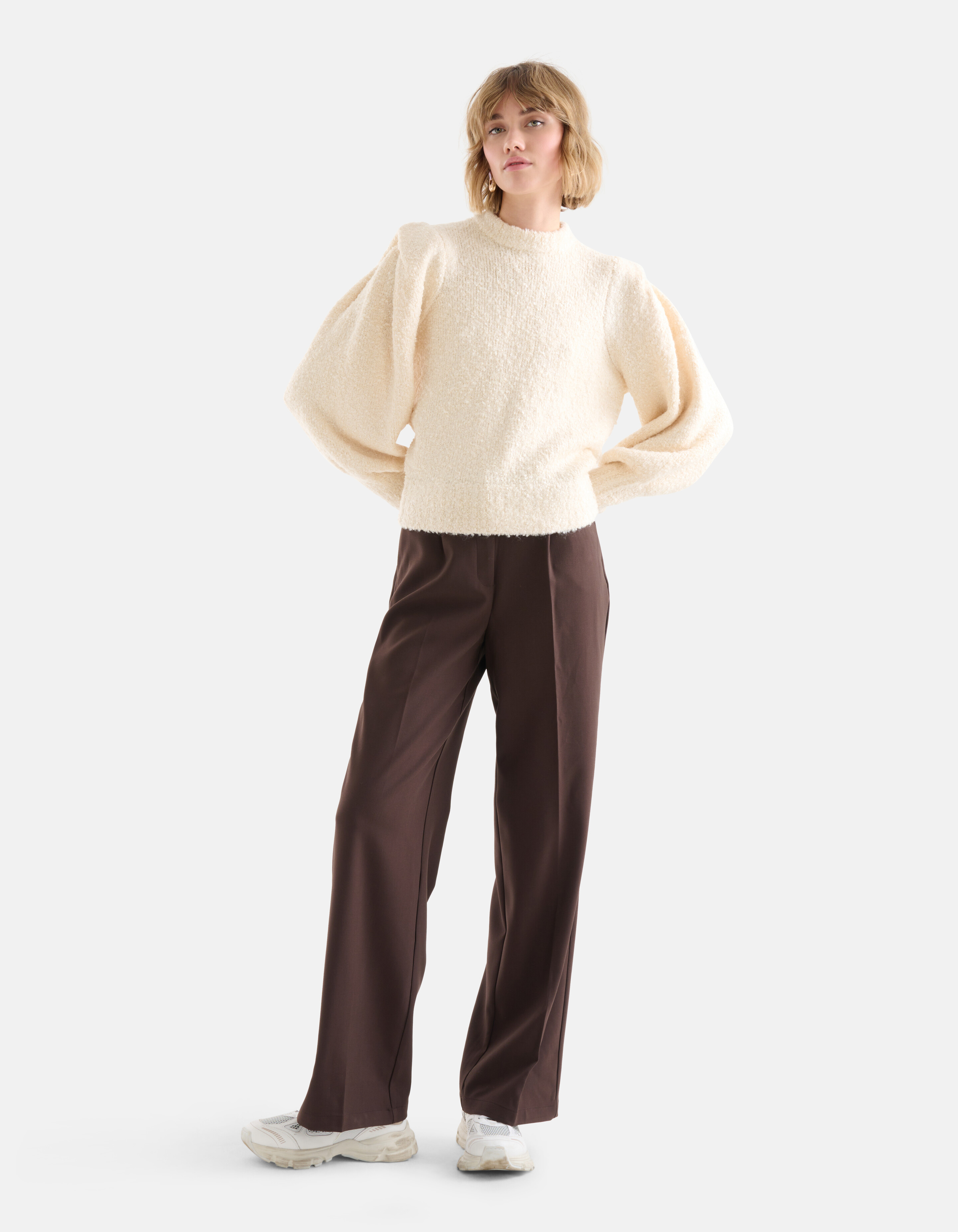 Wide Leg Pantalon Bruin EKSEPT