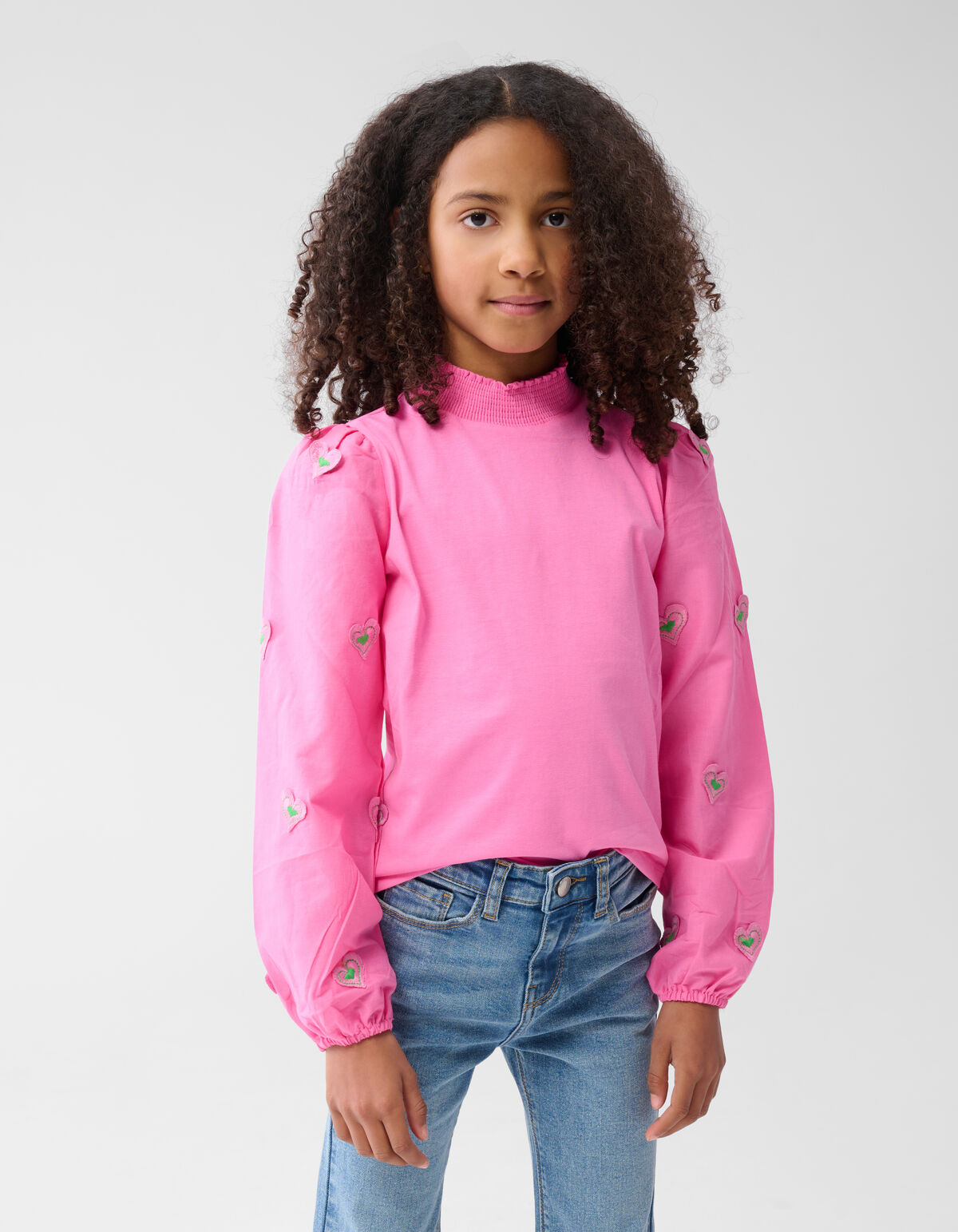 Embroidery Heart Top Roze SHOEBY GIRLS