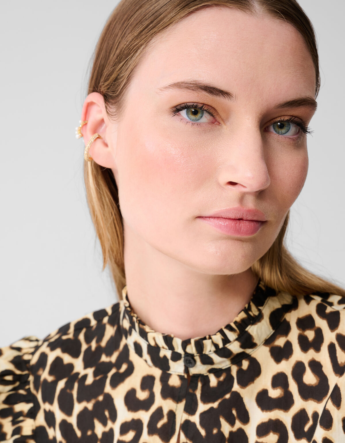 Leopard Ruffle Top Bruin SHOEBY WOMEN