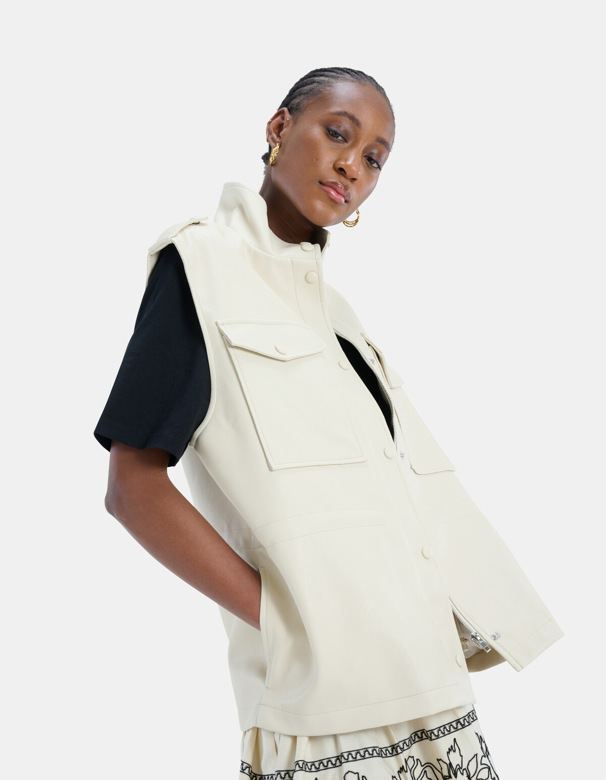 Vegan Leather Cargo Gilet EKSEPT