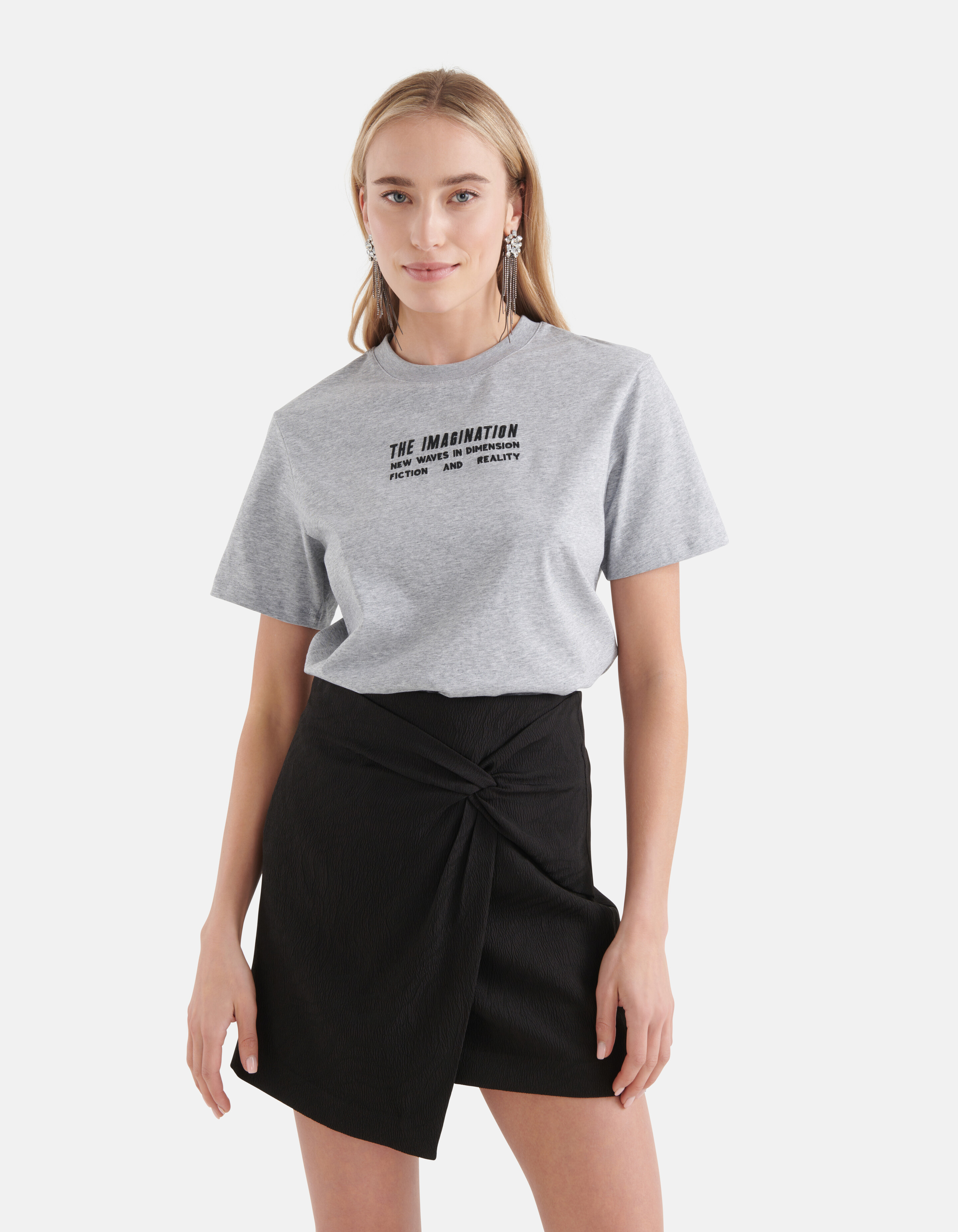 Mini Artwork T-shirt Lichtgrijs SHOEBY WOMEN