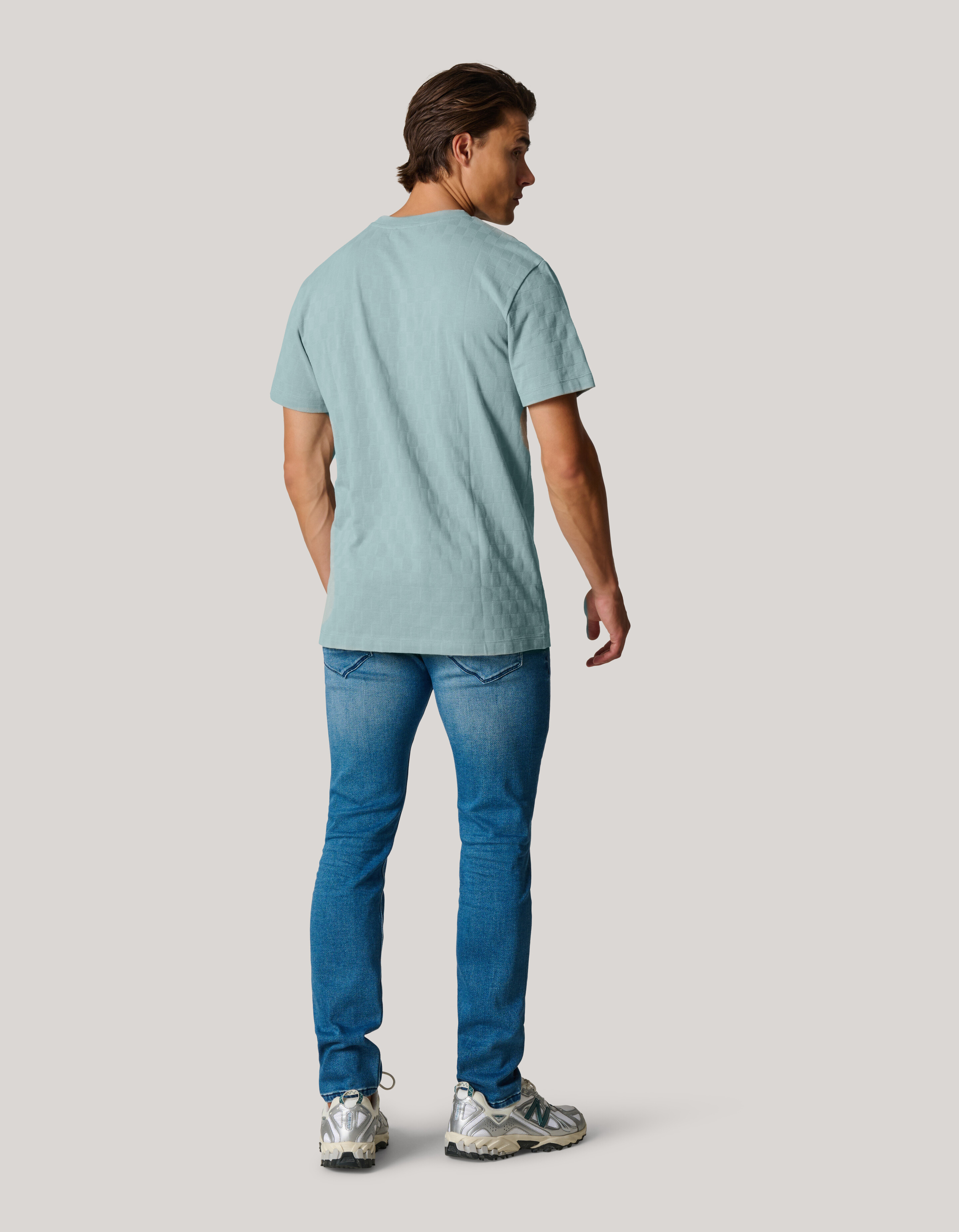 Block Structuur T-shirt Lichtgrijs SHOEBY MEN