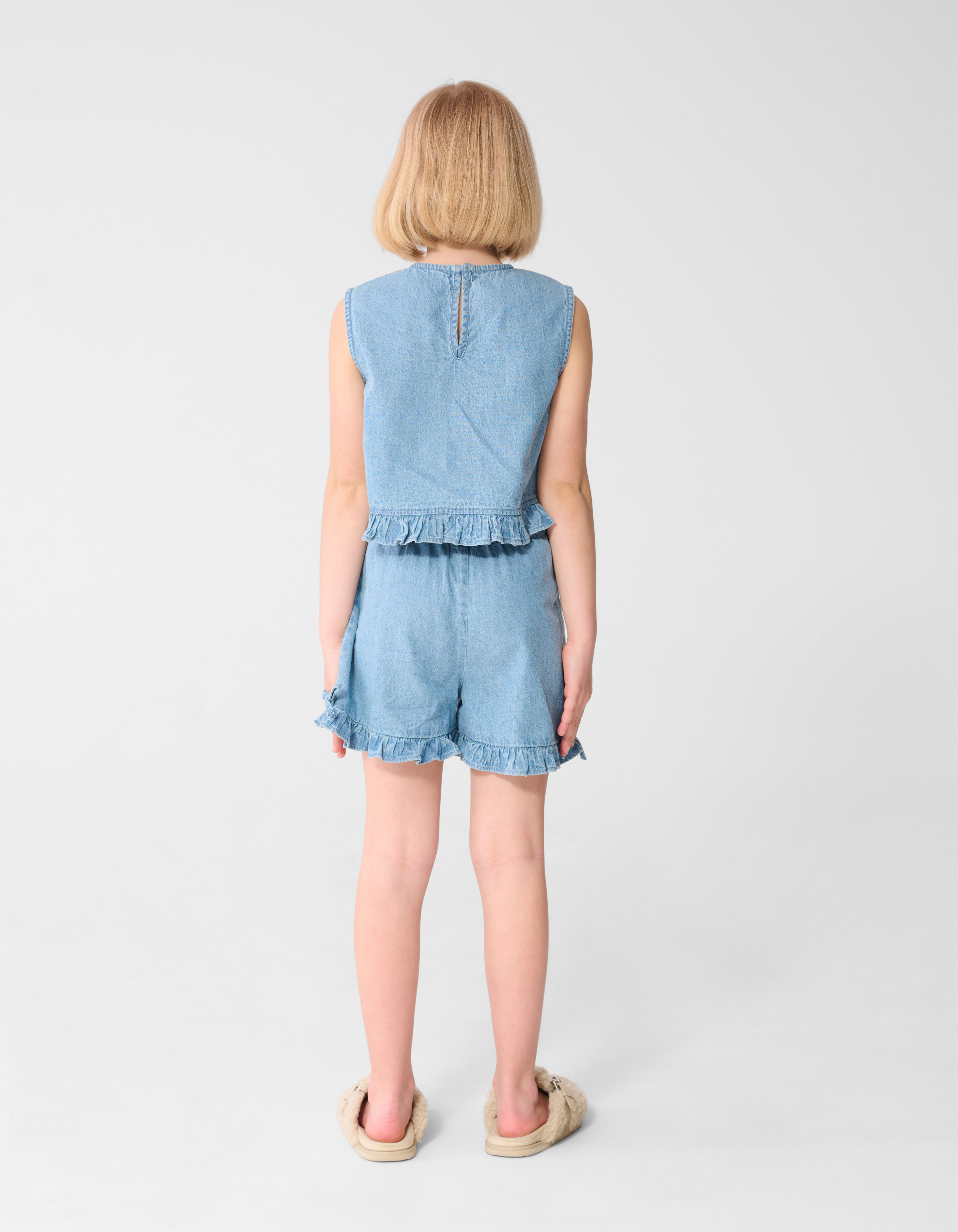 Ruffle Denim Short Blauw SHOEBY GIRLS