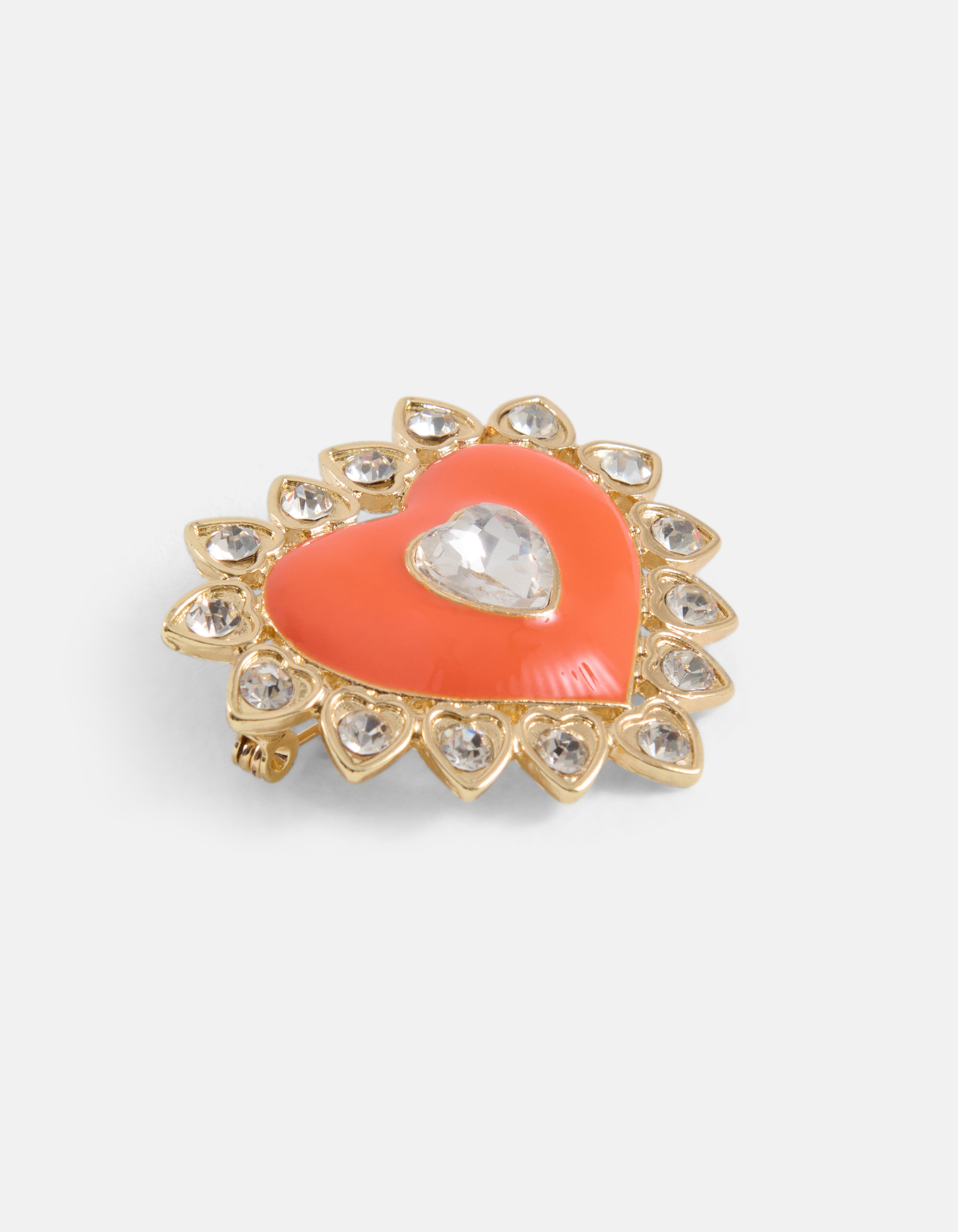 Strass Heart Broche Oranje SHOEBY ACCESSOIRES