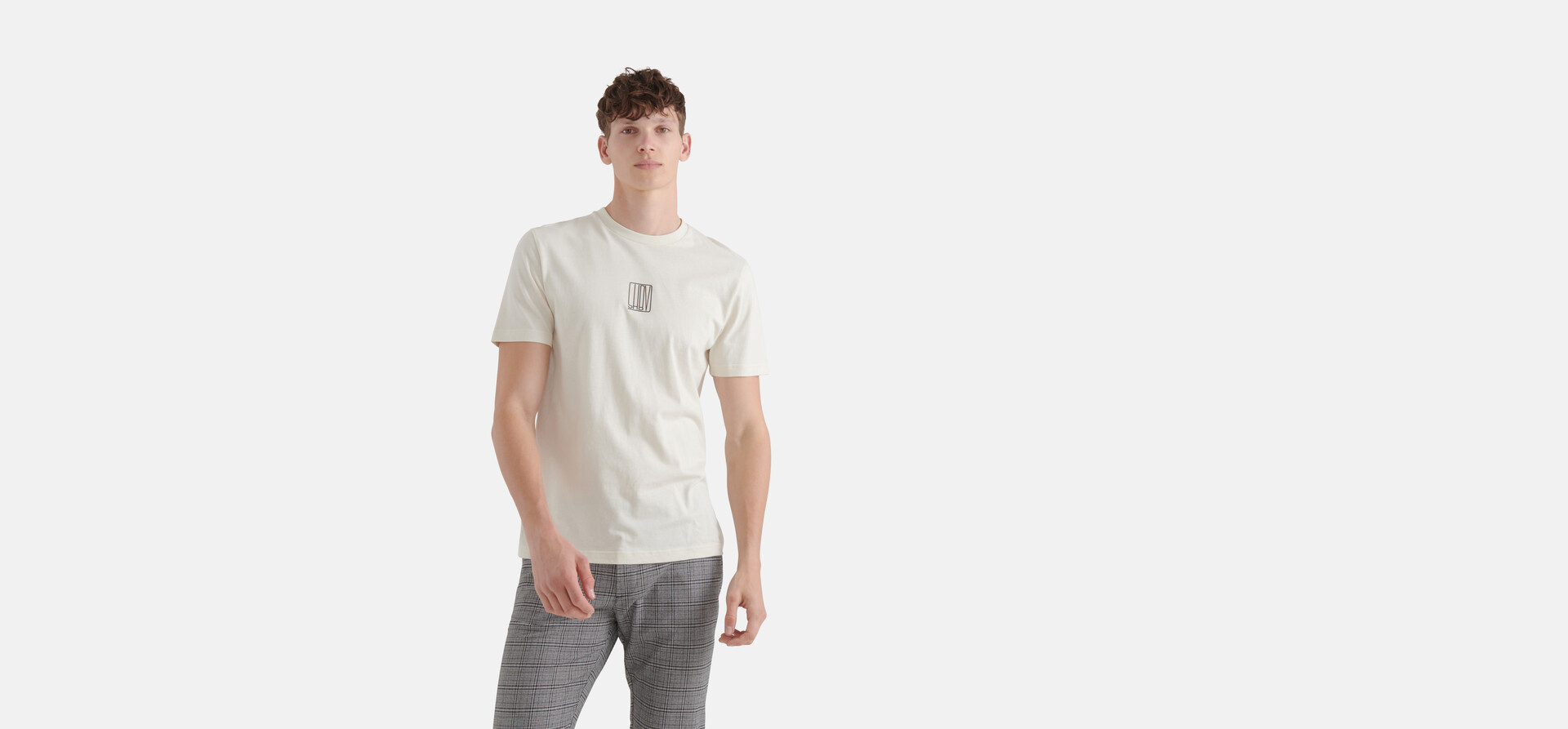 Tekst T-shirt Gebroken Wit SHOEBY MEN